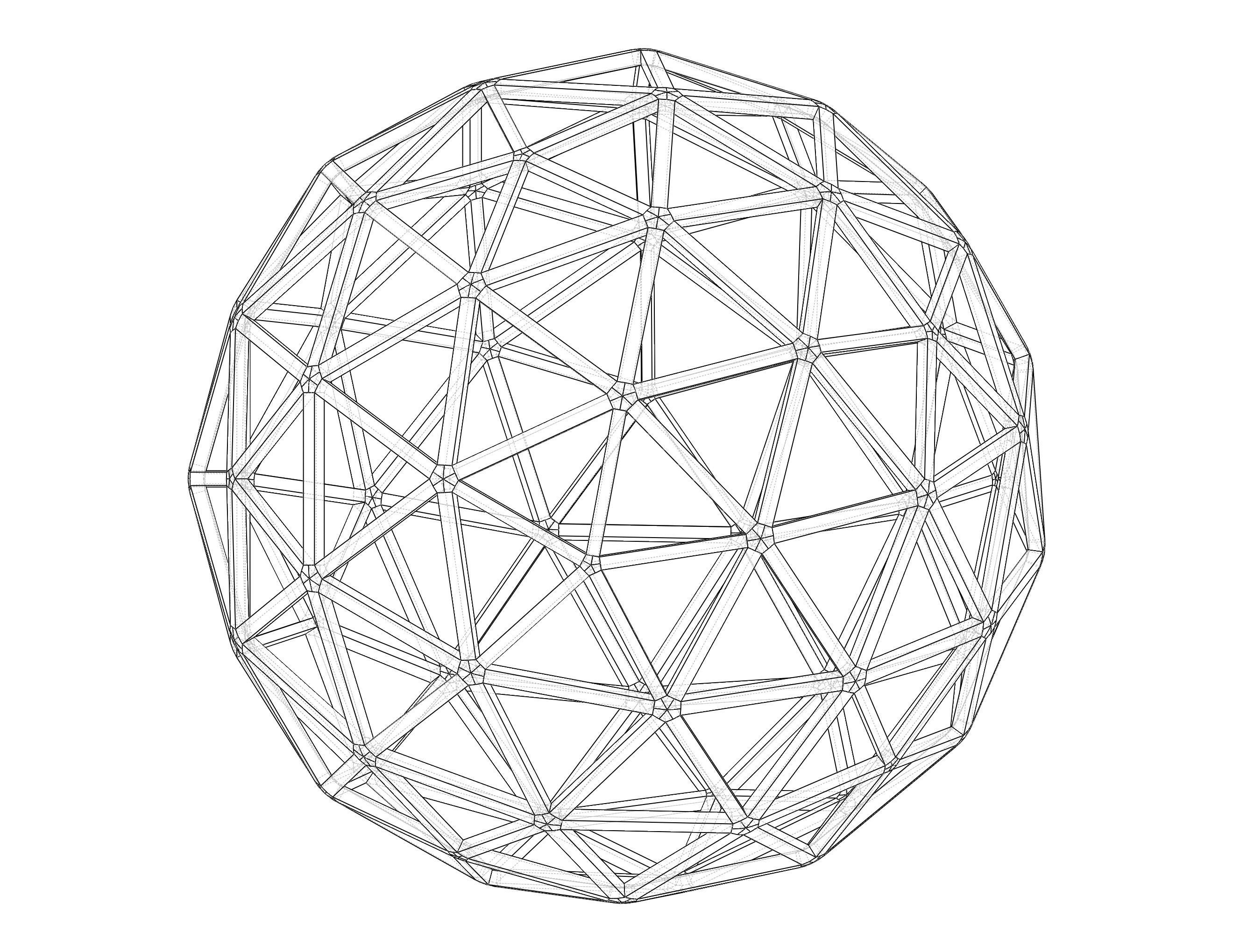 Wireframe Shape Pentakis Snub Dodecahedron 3D print model_40