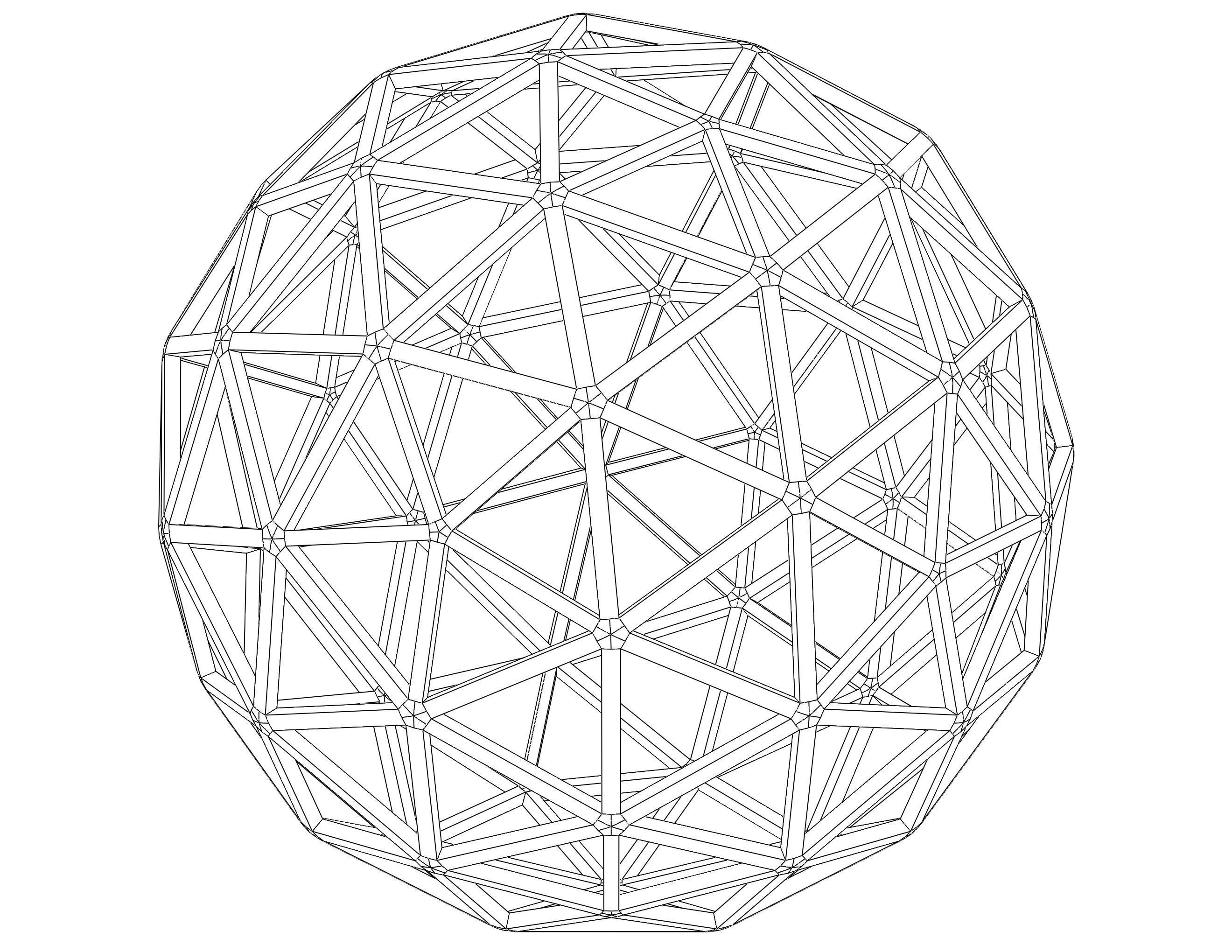 Wireframe Shape Pentakis Snub Dodecahedron 3D print model_19