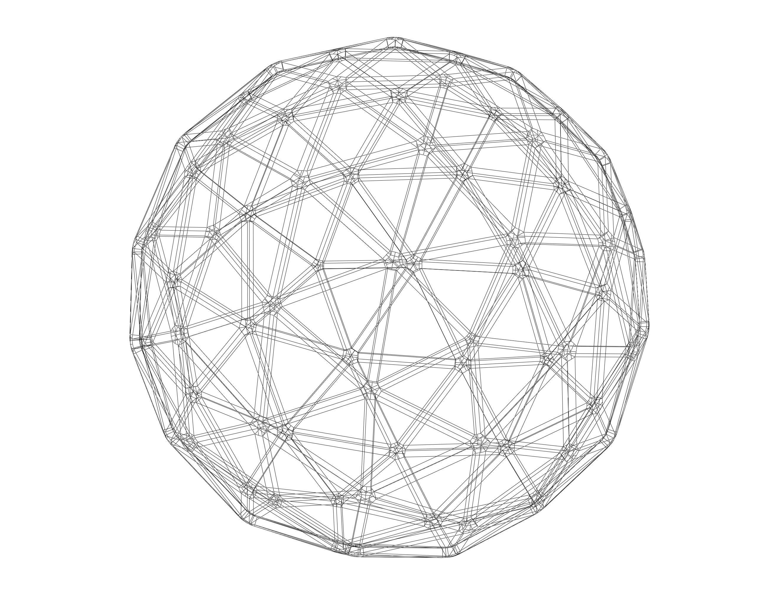 Wireframe Shape Pentakis Snub Dodecahedron 3D print model_13