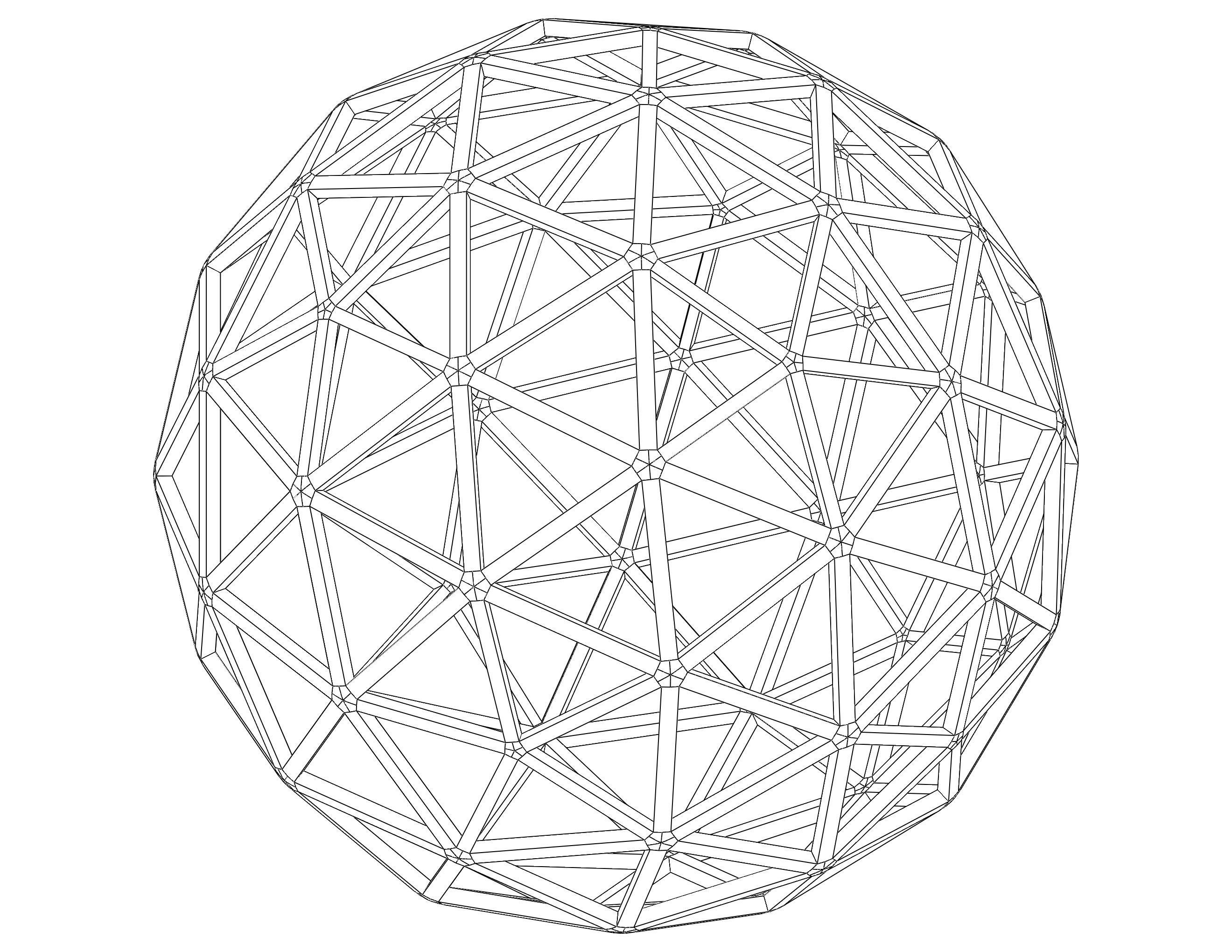 Wireframe Shape Pentakis Snub Dodecahedron 3D print model_31