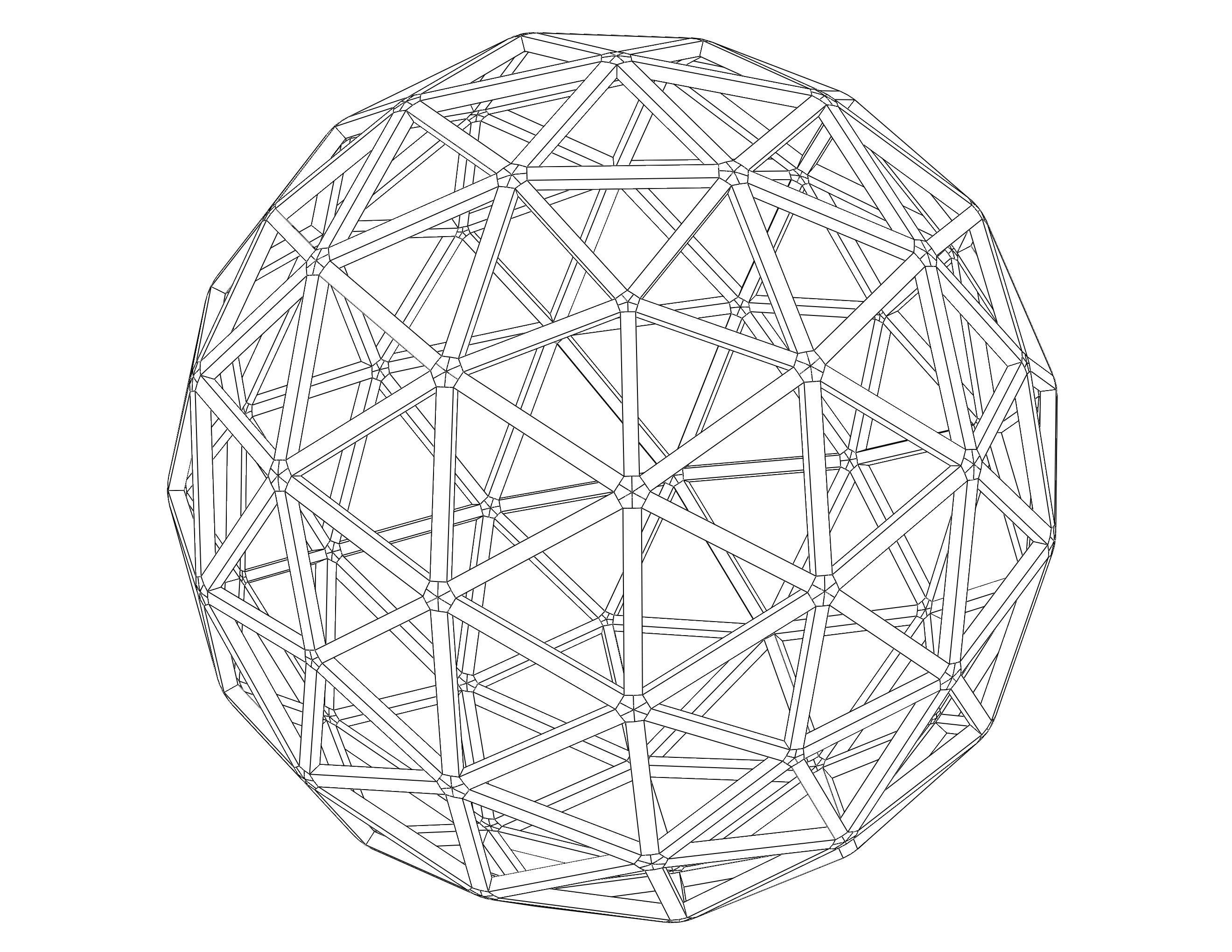 Wireframe Shape Pentakis Snub Dodecahedron 3D print model_27