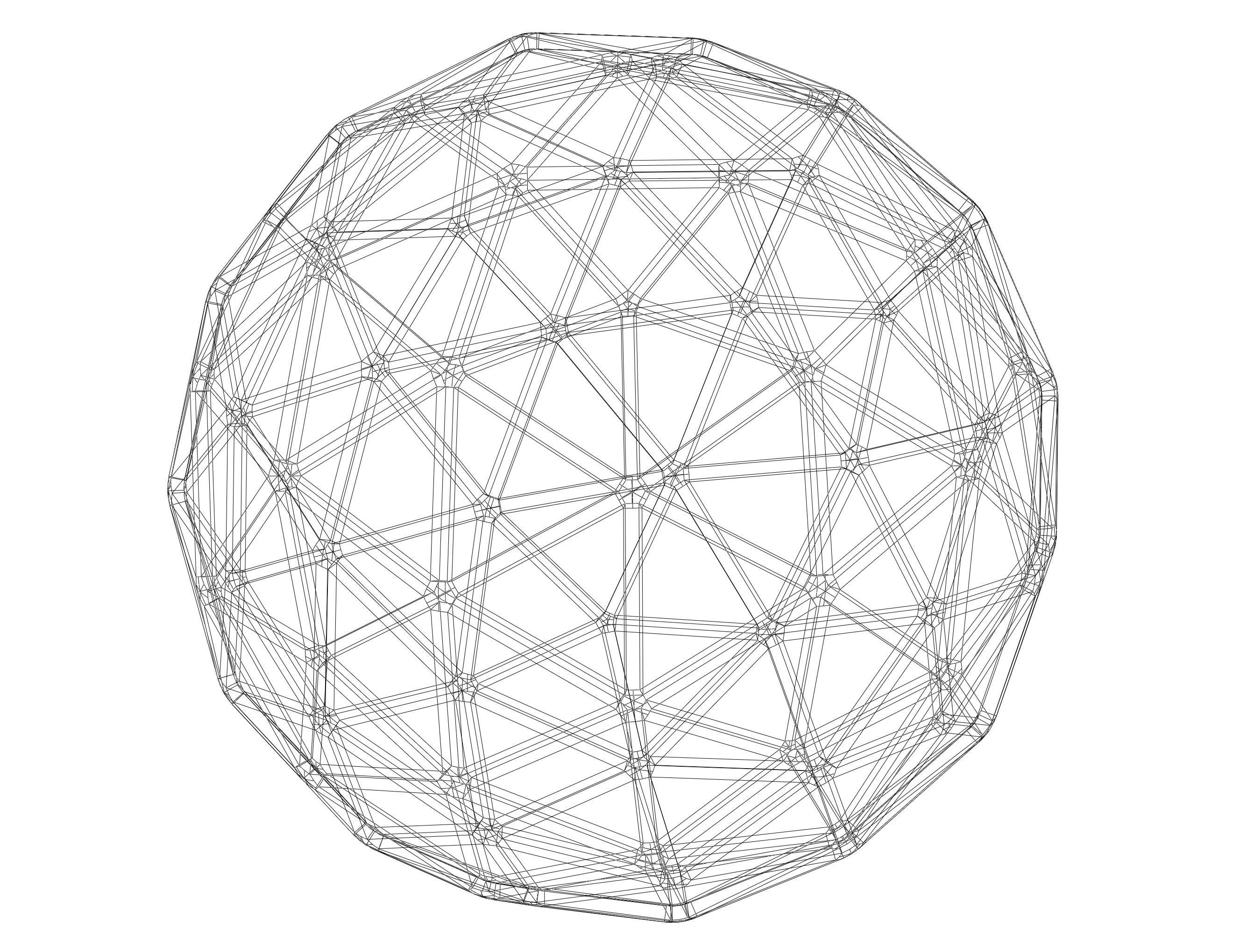 Wireframe Shape Pentakis Snub Dodecahedron 3D print model_29