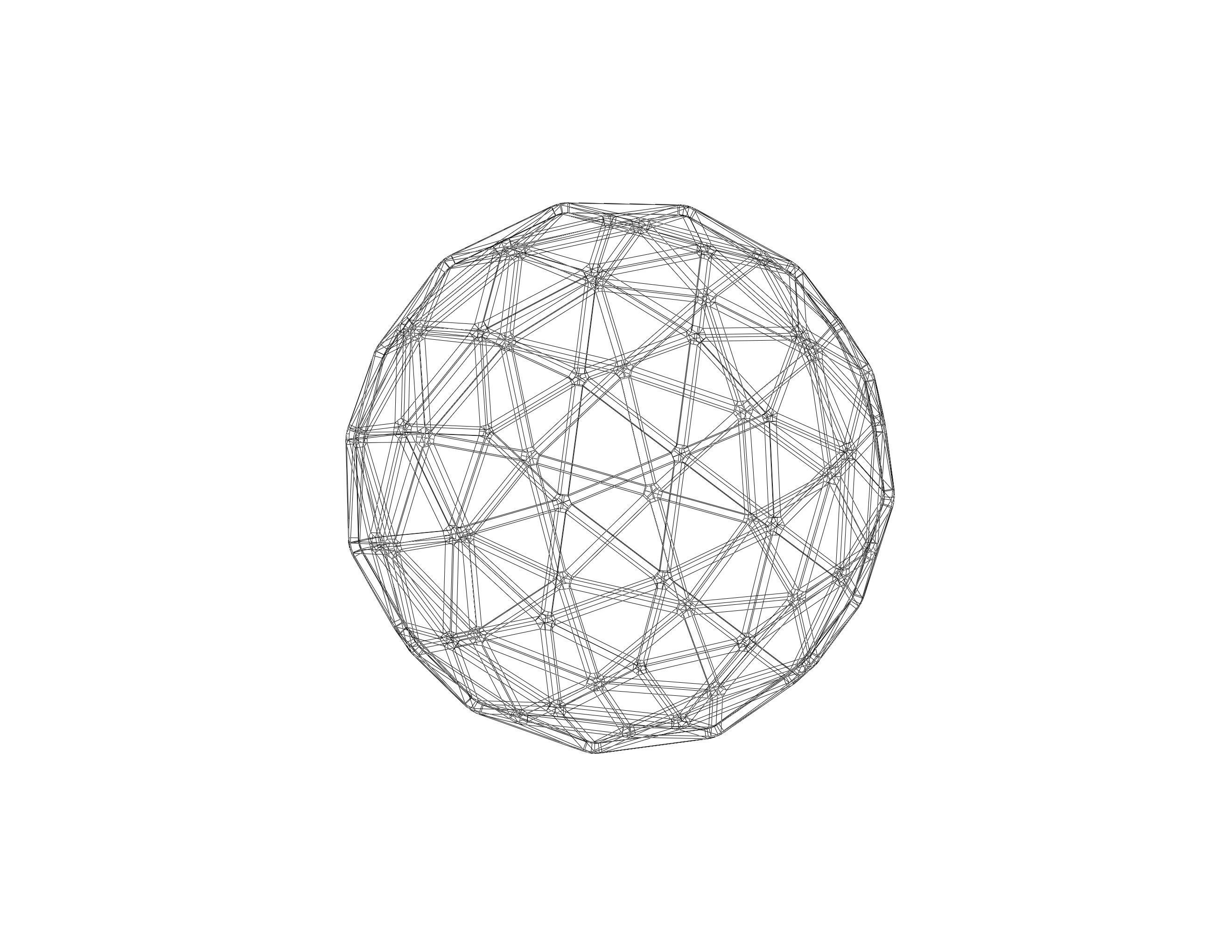 Wireframe Shape Pentakis Snub Dodecahedron 3D print model_37