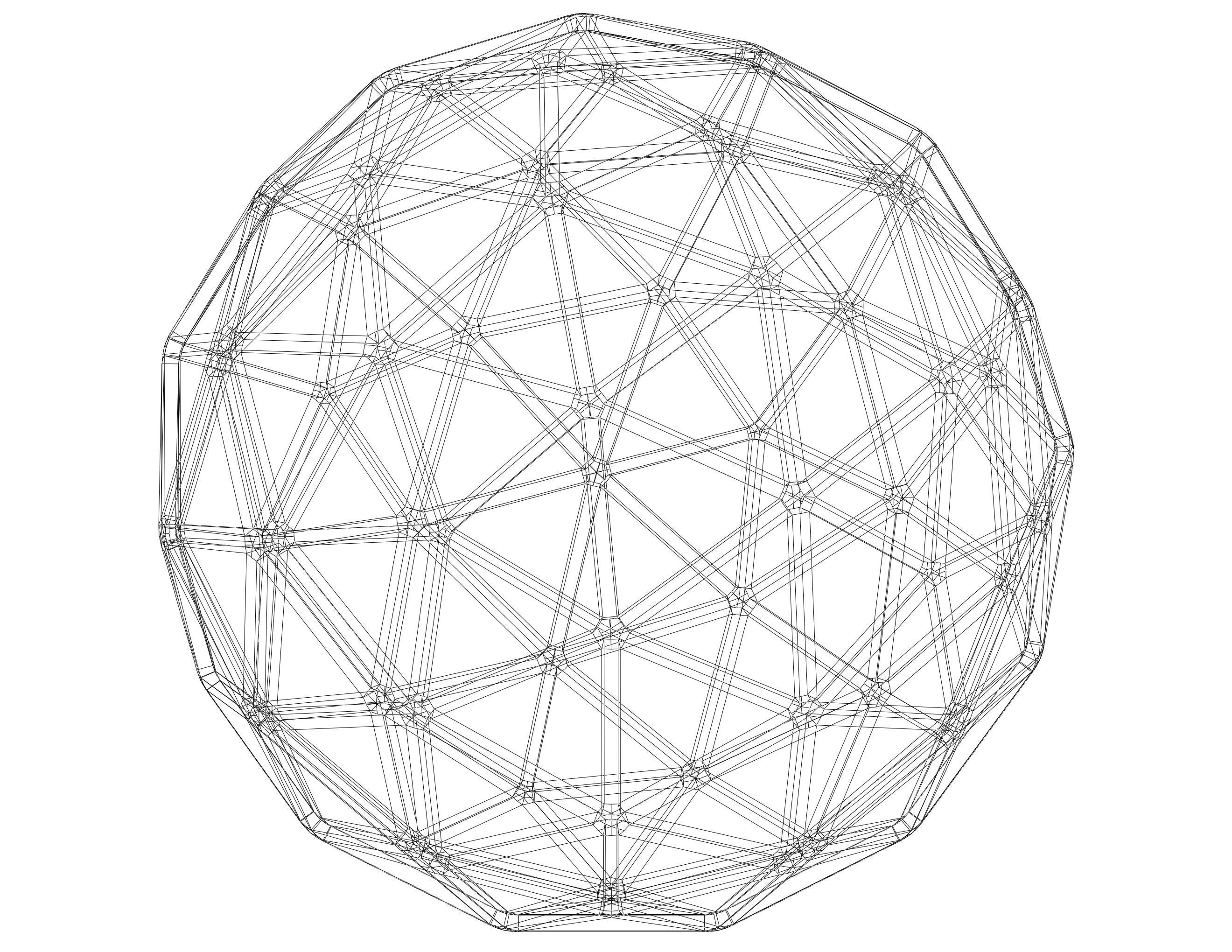 Wireframe Shape Pentakis Snub Dodecahedron 3D print model_21