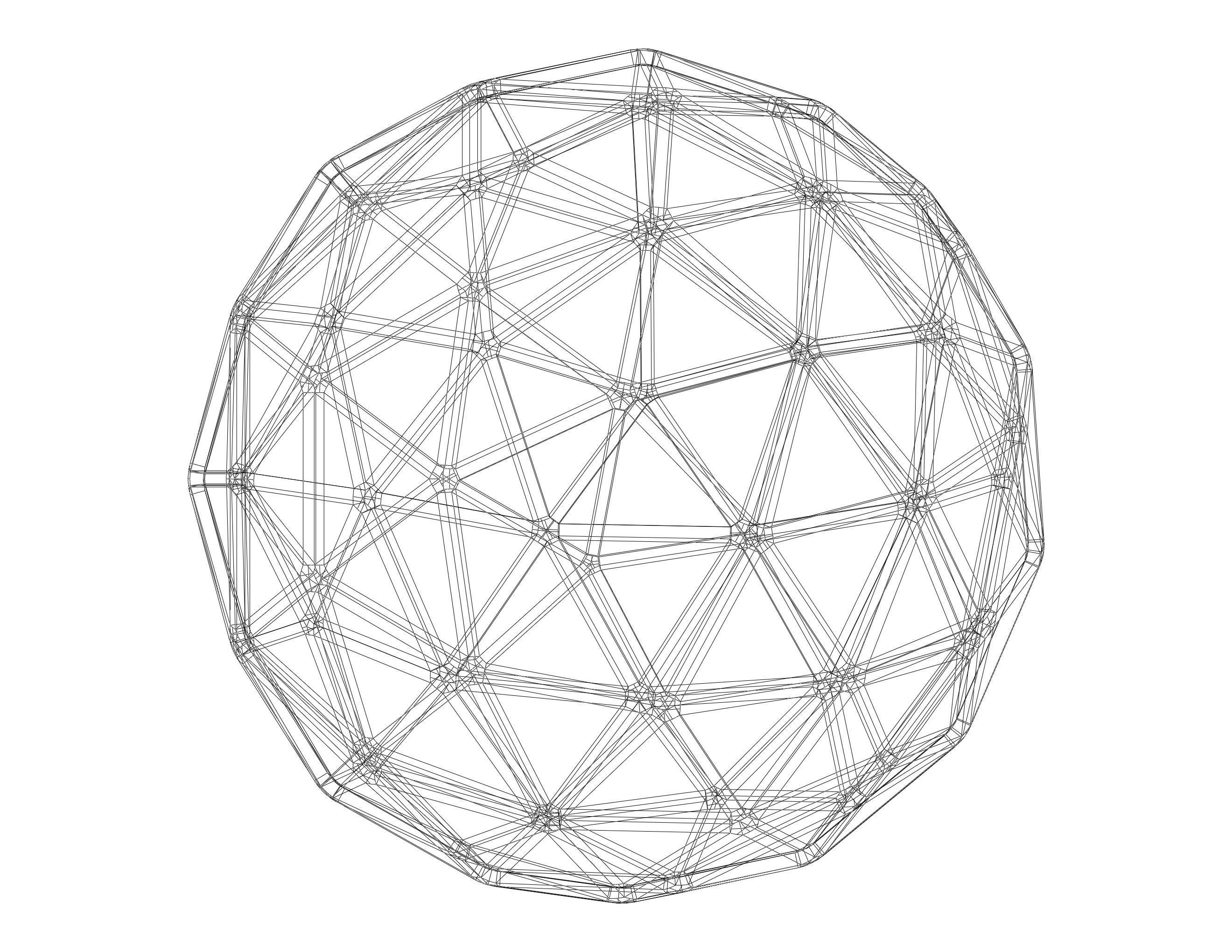 Wireframe Shape Pentakis Snub Dodecahedron 3D print model_41