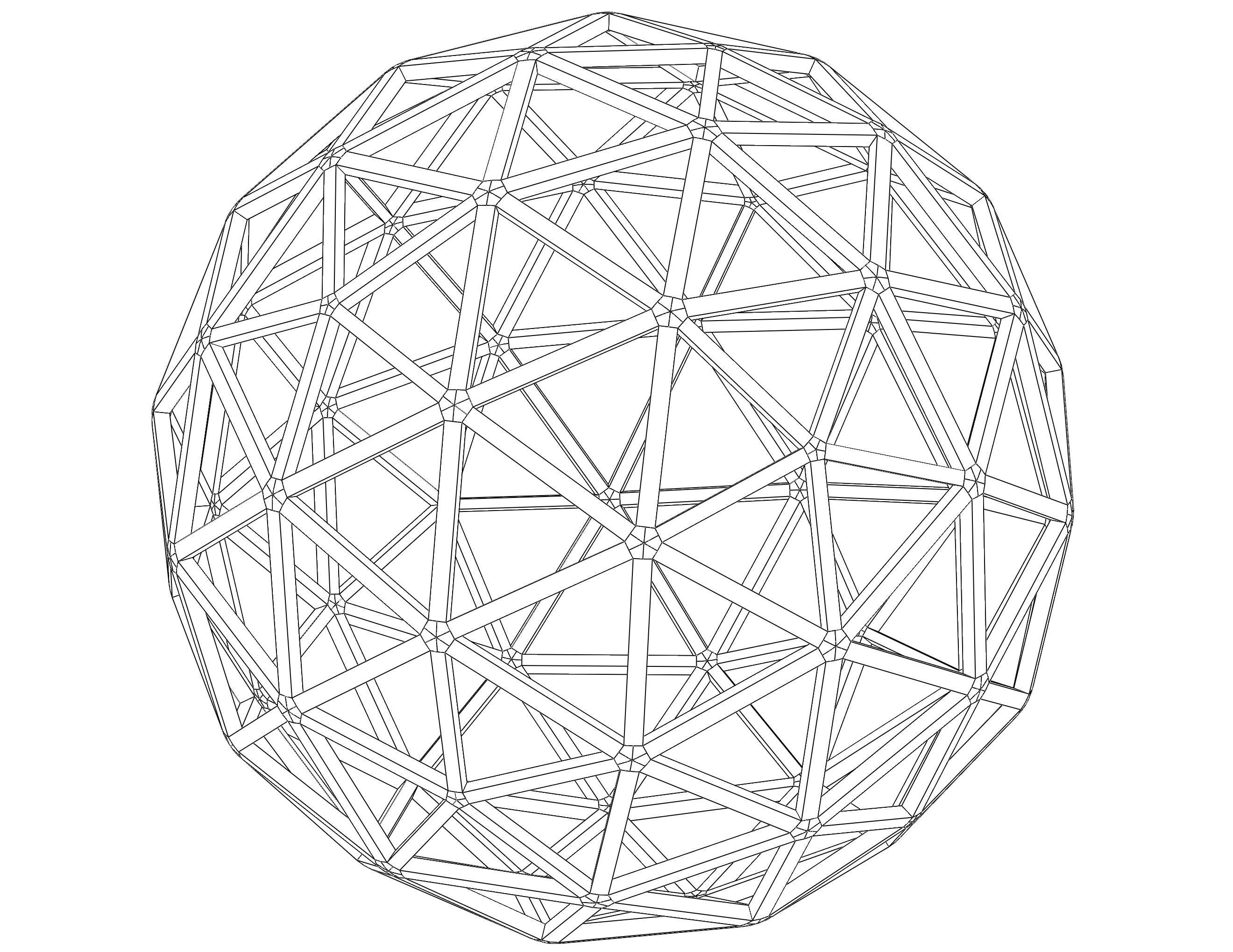 Wireframe Shape Pentakis Snub Dodecahedron 3D print model_3