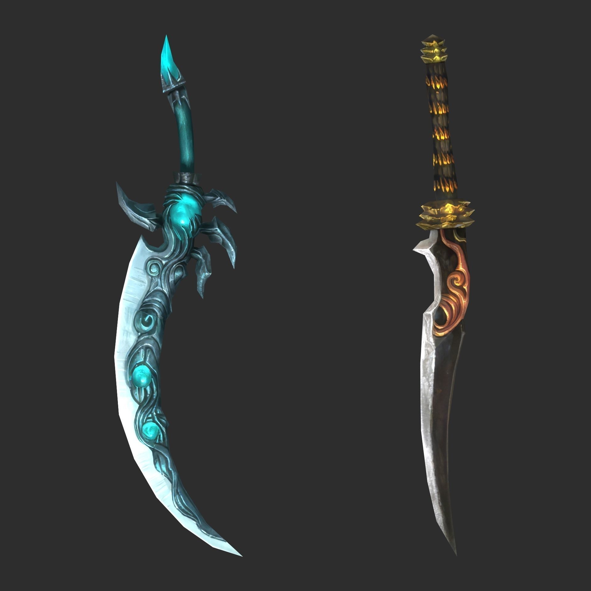 Fantasy Sword Collection Low-poly 3D model_2