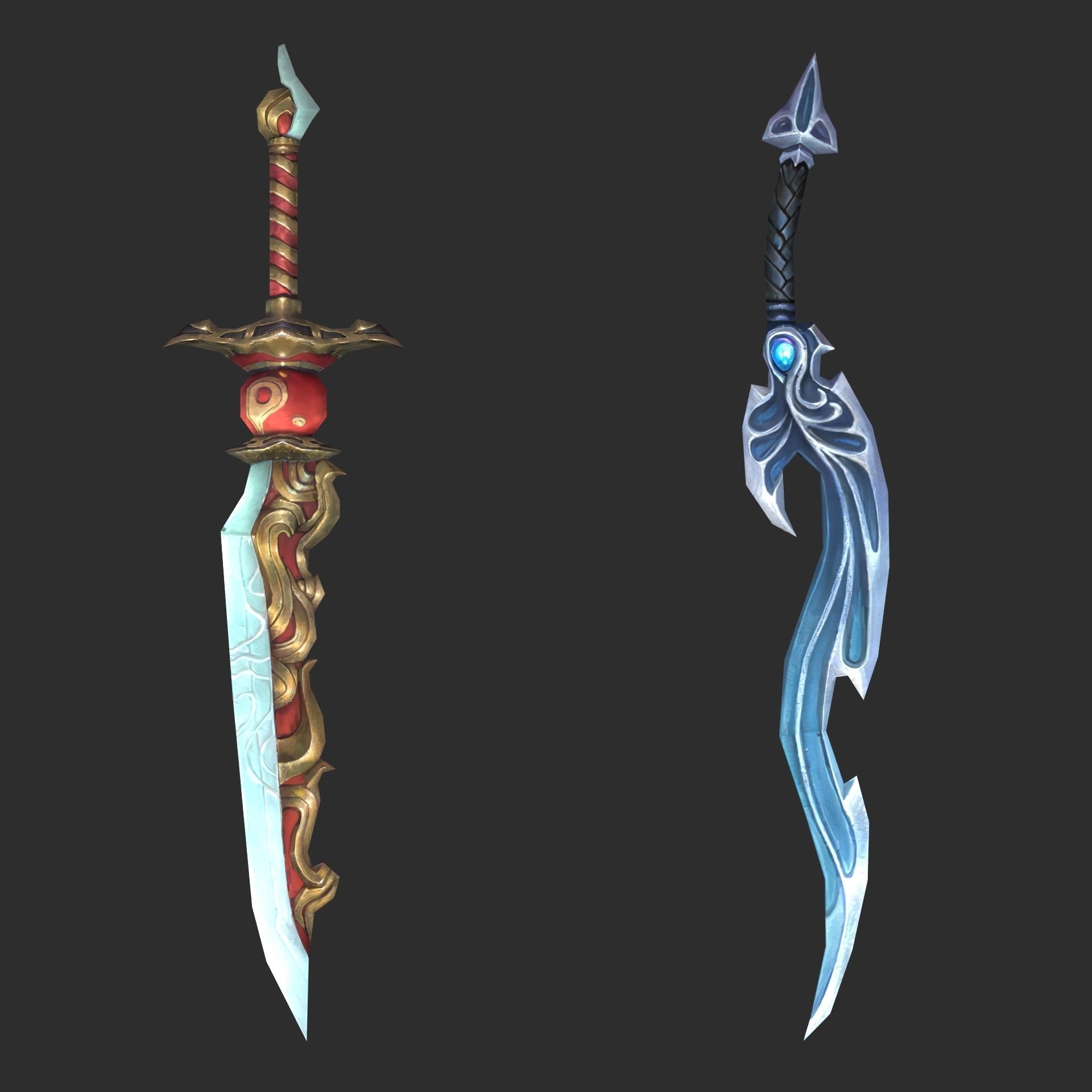 Fantasy Sword Collection Low-poly 3D model_1