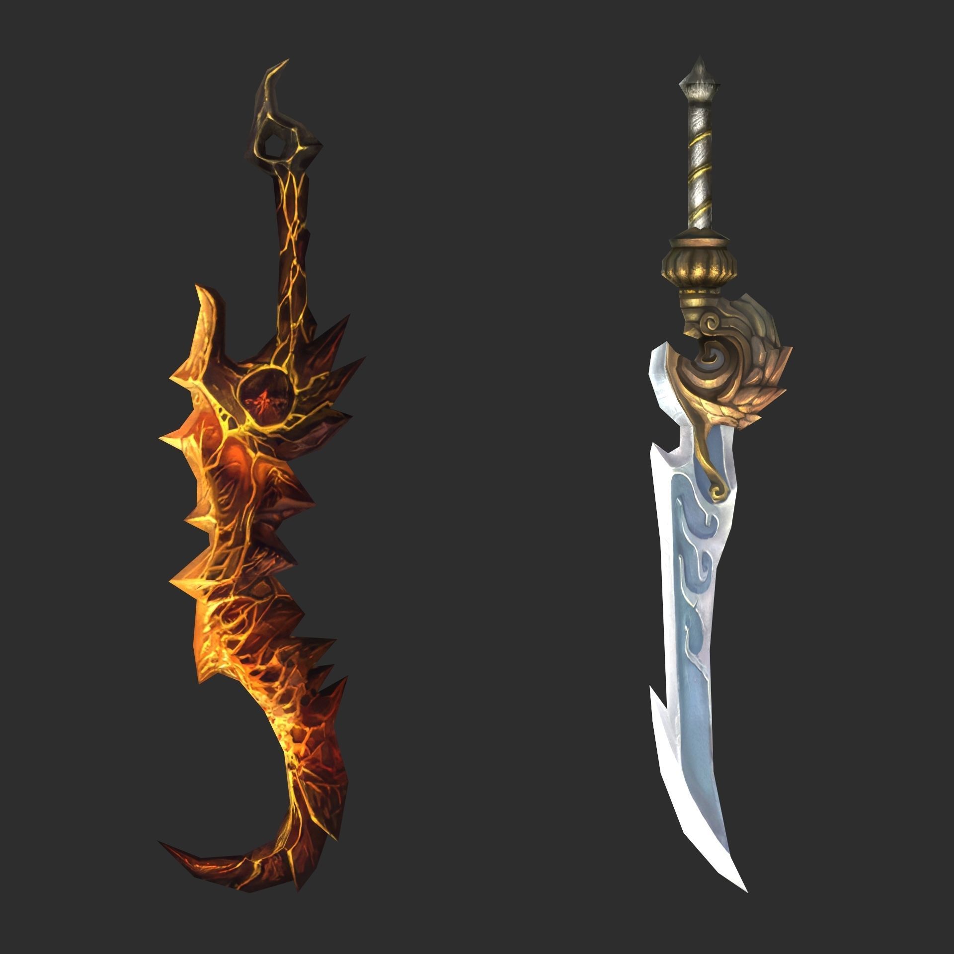 Fantasy Sword Collection Low-poly 3D model_8