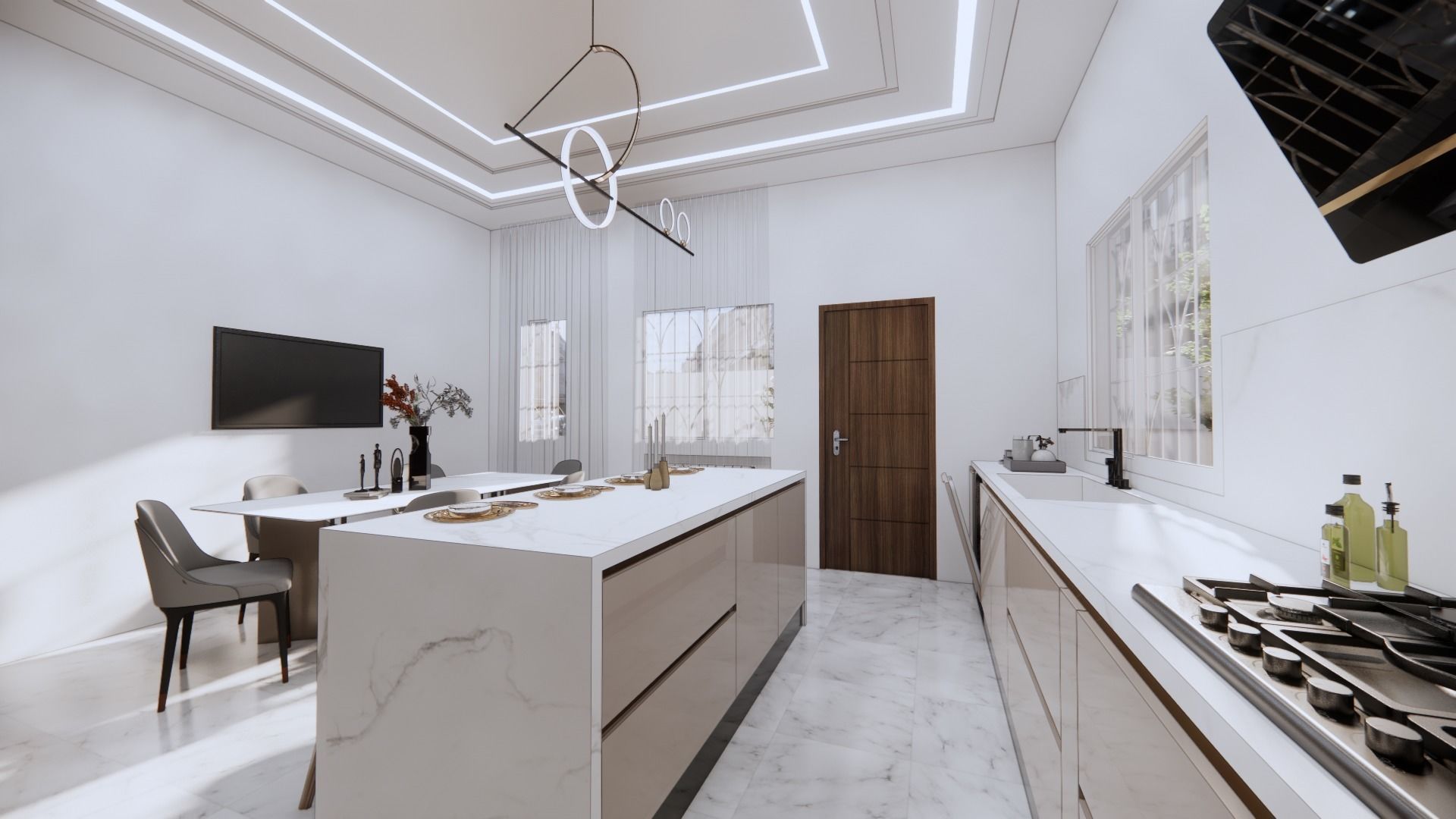 big 2 gloss kitchen Free 3D model_7