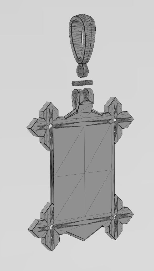 Italian horn Maltese star diamond corners pendant 3D print model_14