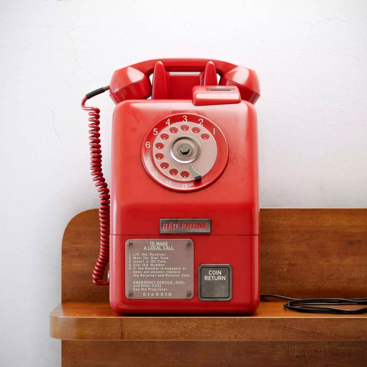 Classic vintage Red phone 3D model_0