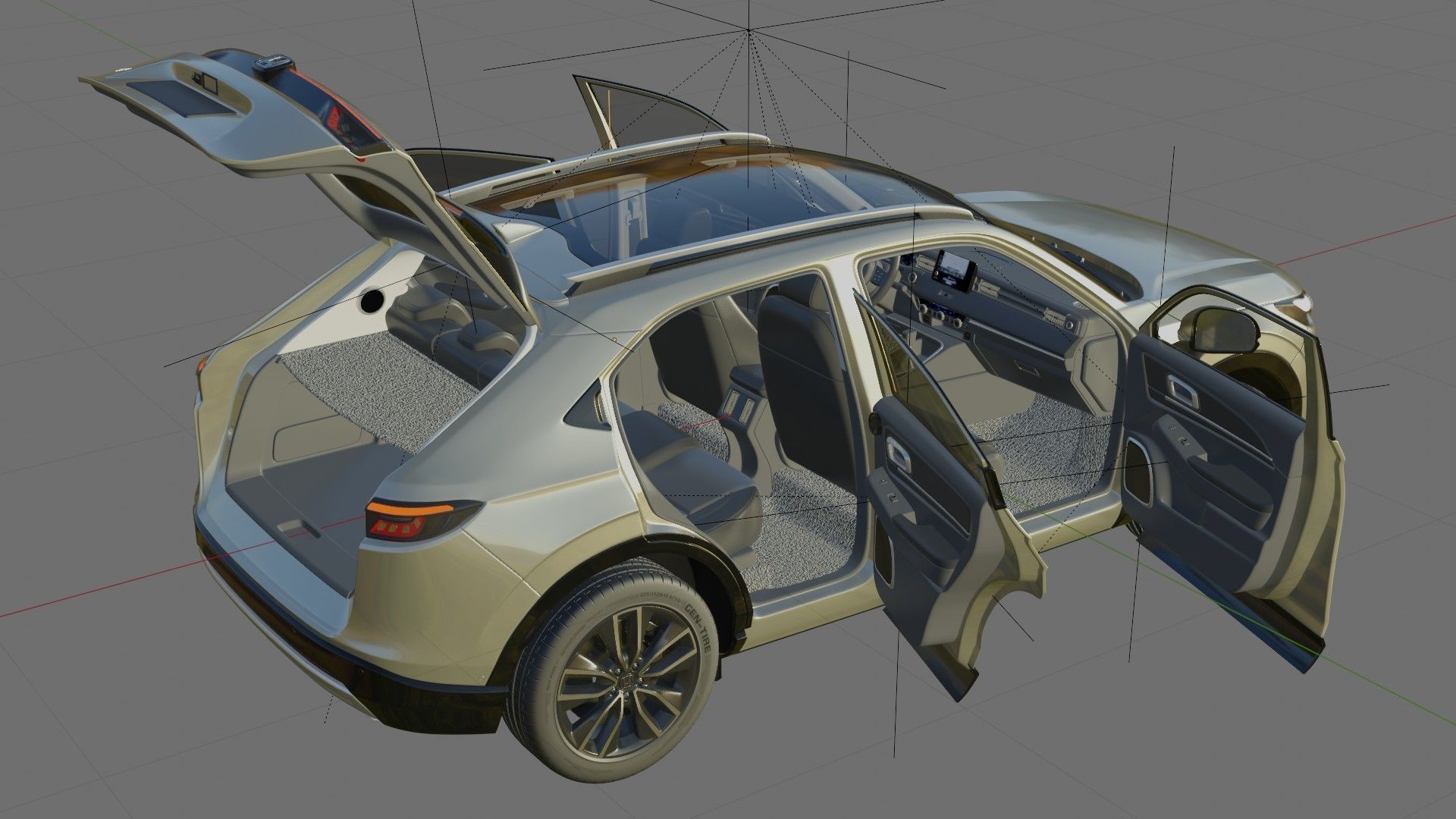 Honda HR-V Vezel XR-V 2022 with interior 3D model_23