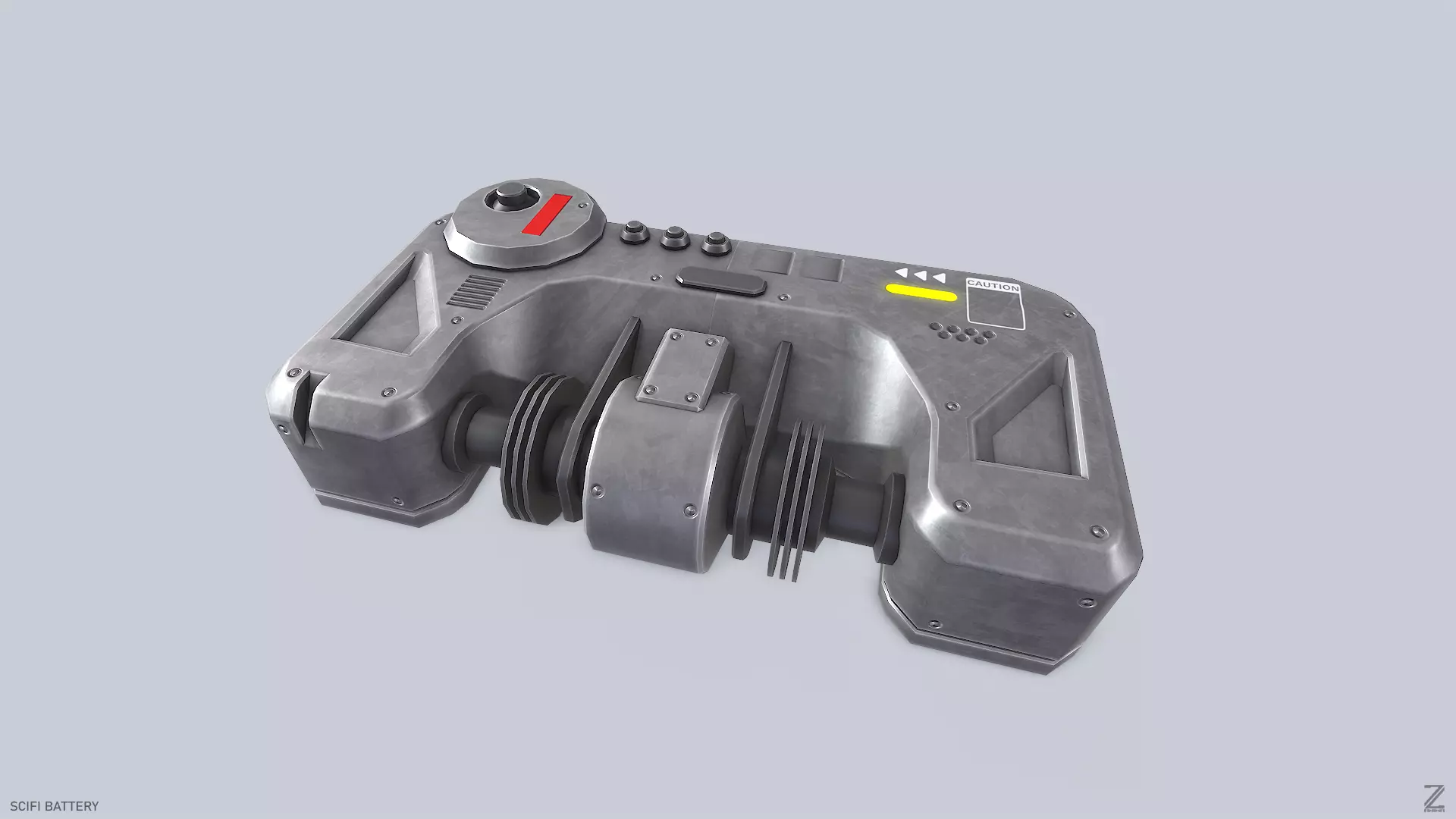 Scifi battery Low-poly 3D model_0