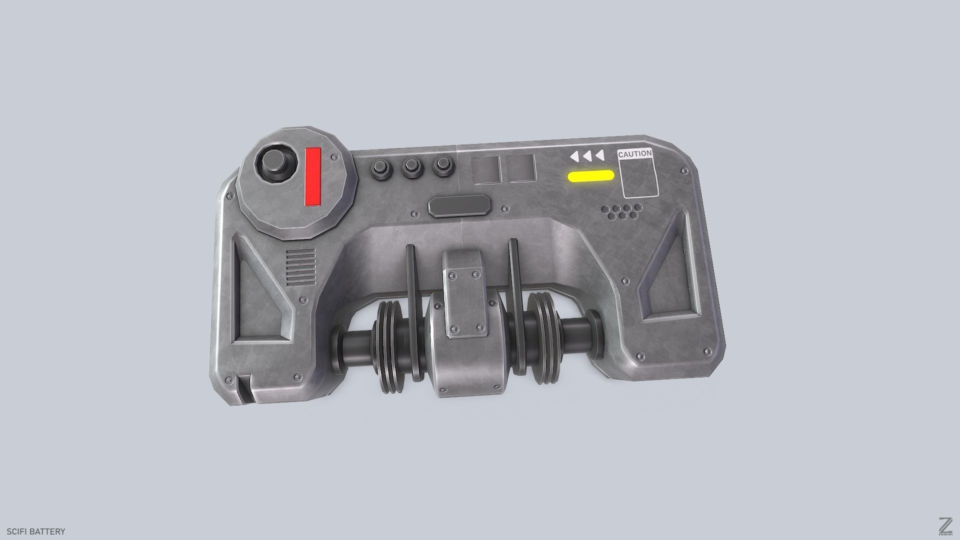 Scifi battery Low-poly 3D model_4