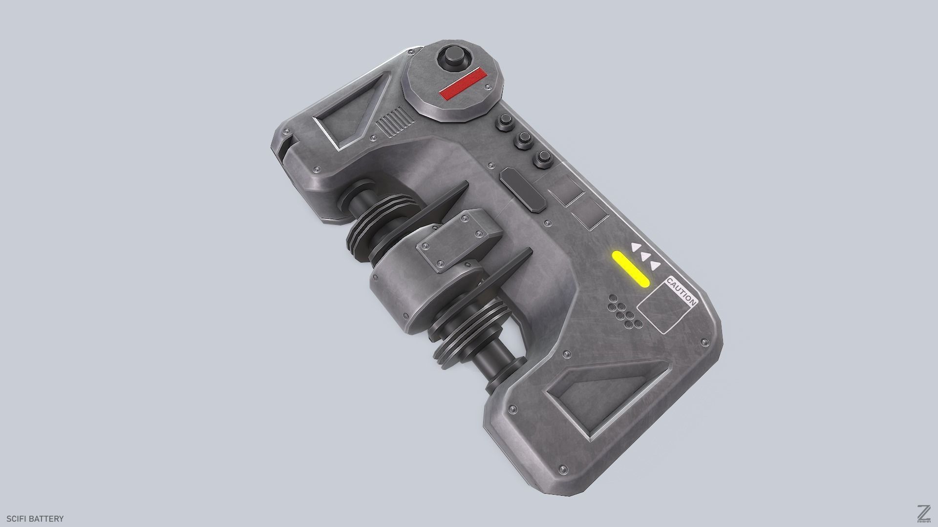 Scifi battery Low-poly 3D model_2