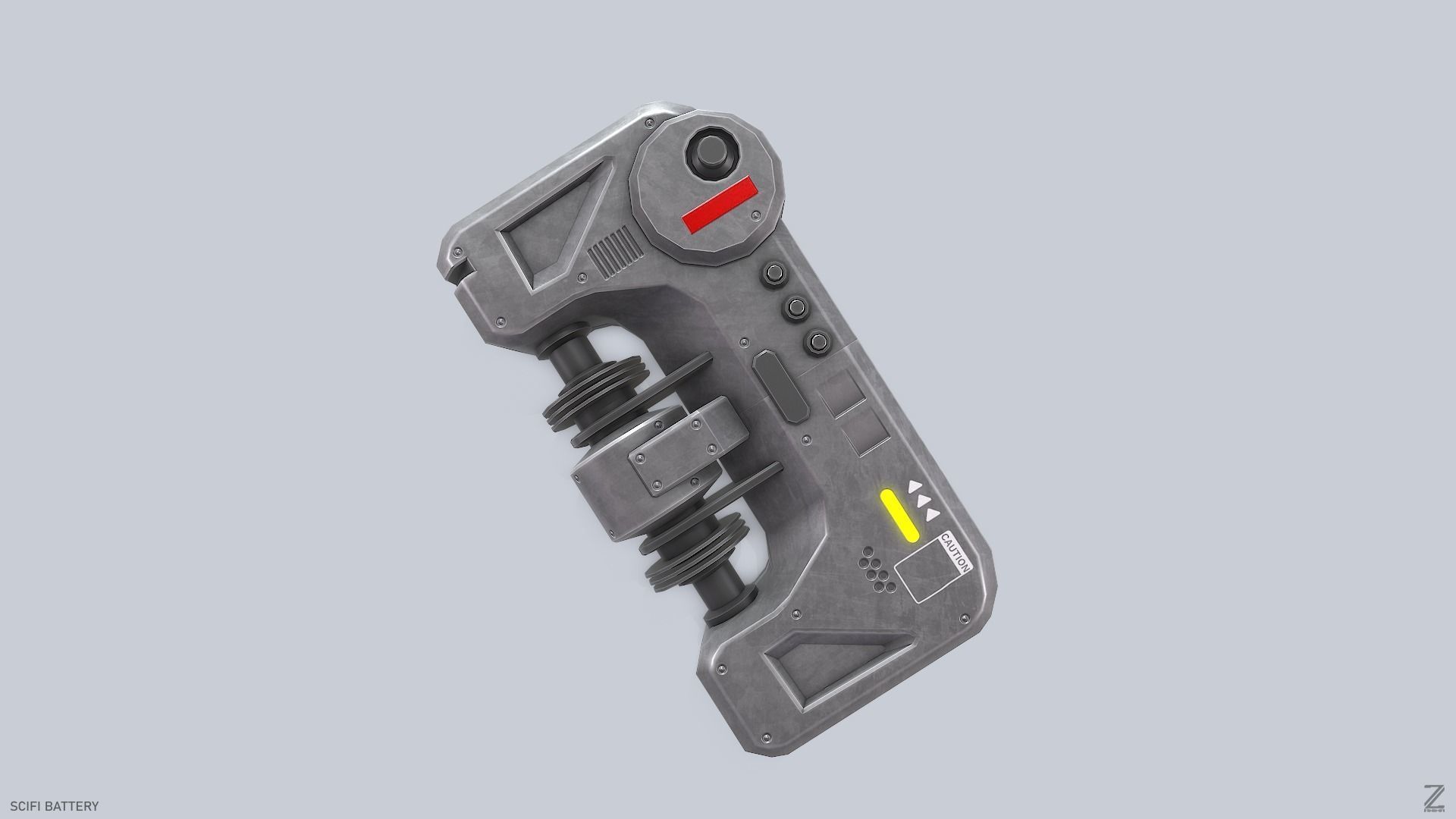 Scifi battery Low-poly 3D model_6