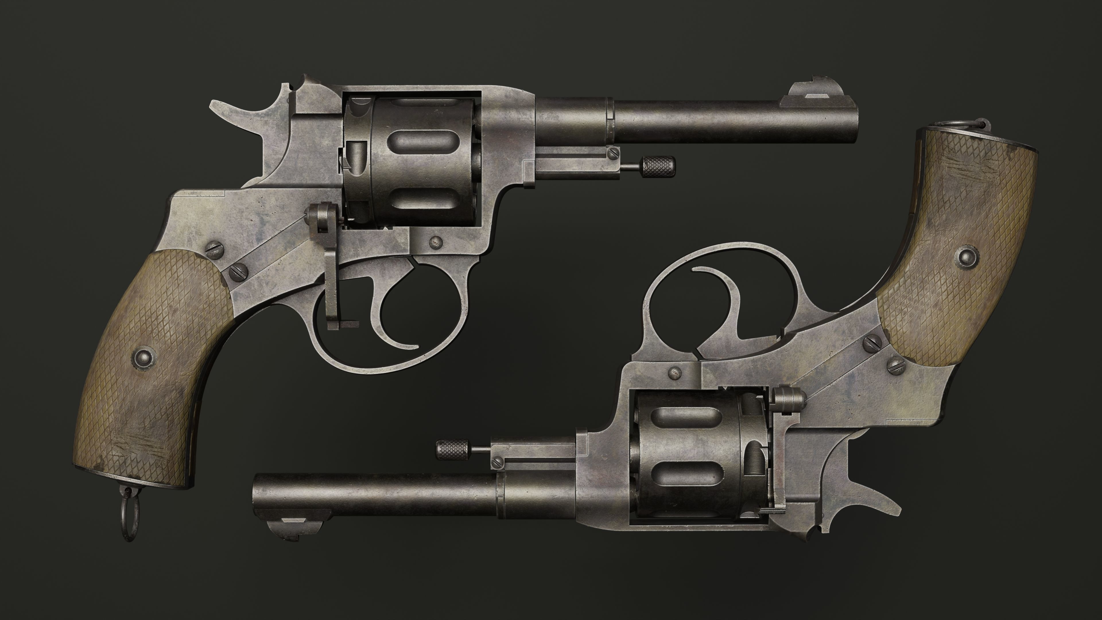 Nagant 1898 Low-poly 3D model_4