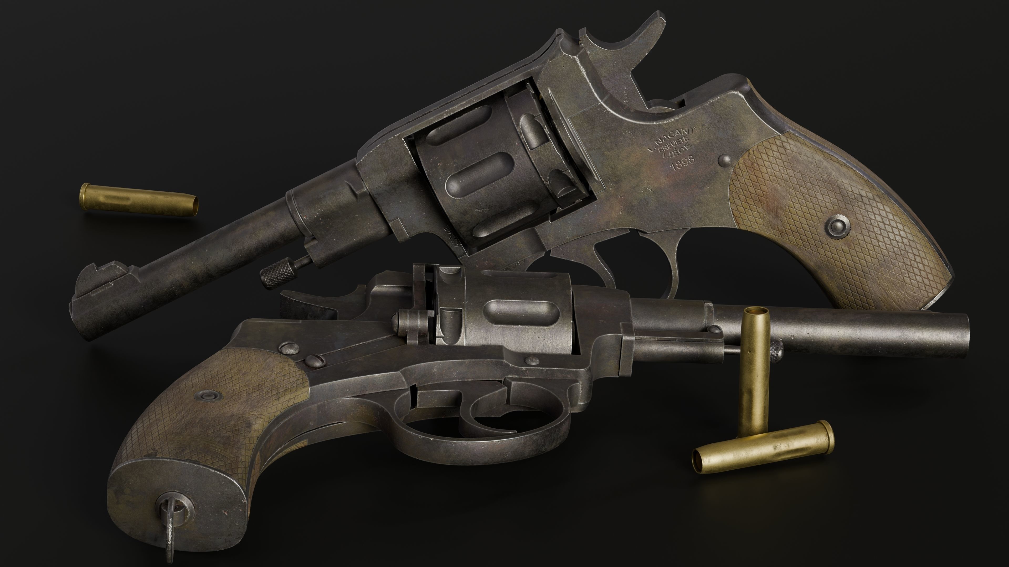 Nagant 1898 Low-poly 3D model_2