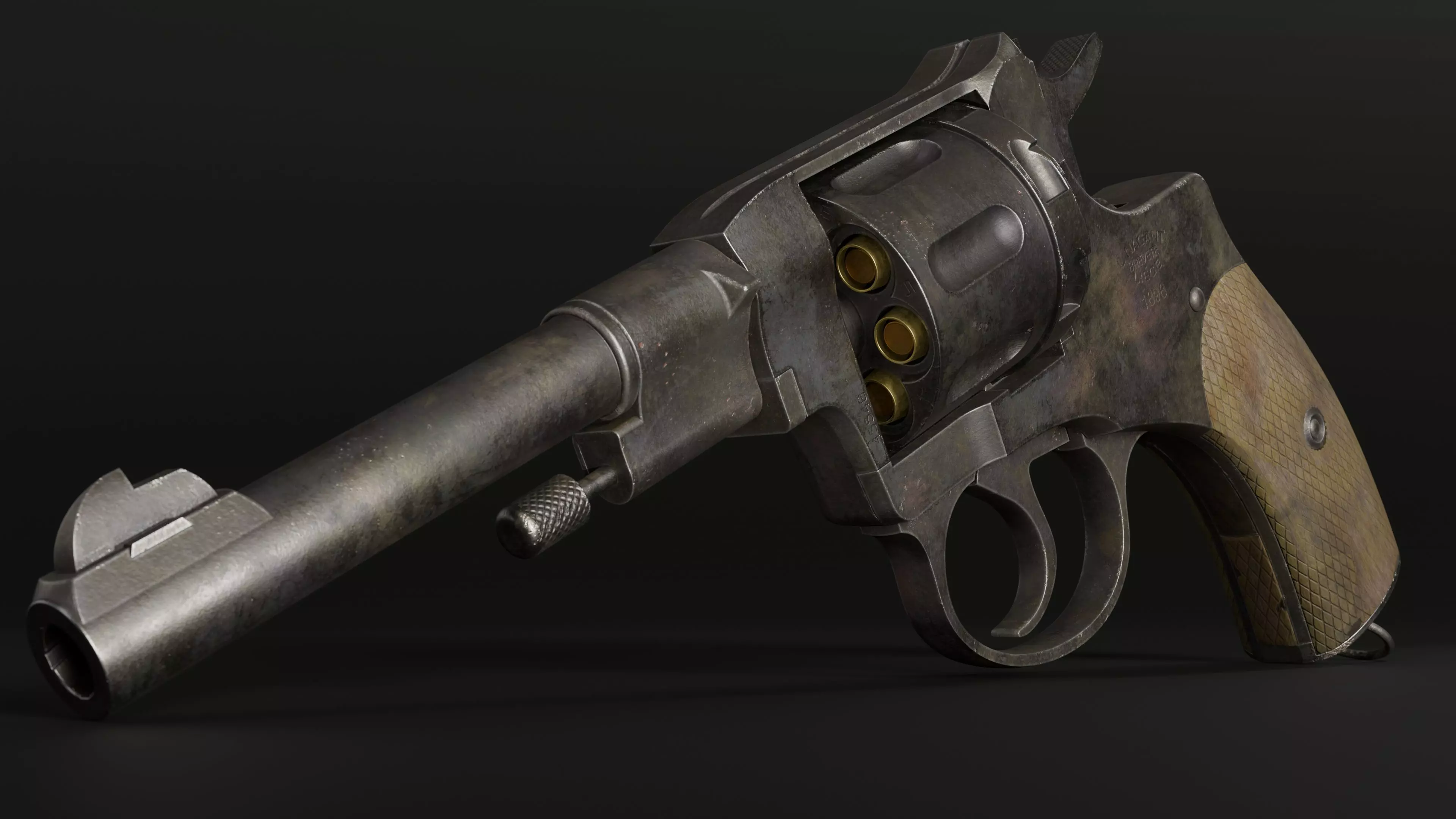 Nagant 1898 Low-poly 3D model_0