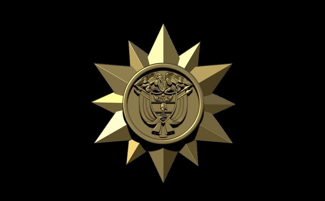 Colombia Shield 3D print model_2