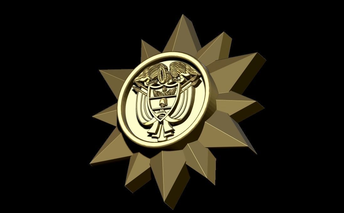 Colombia Shield 3D print model_12