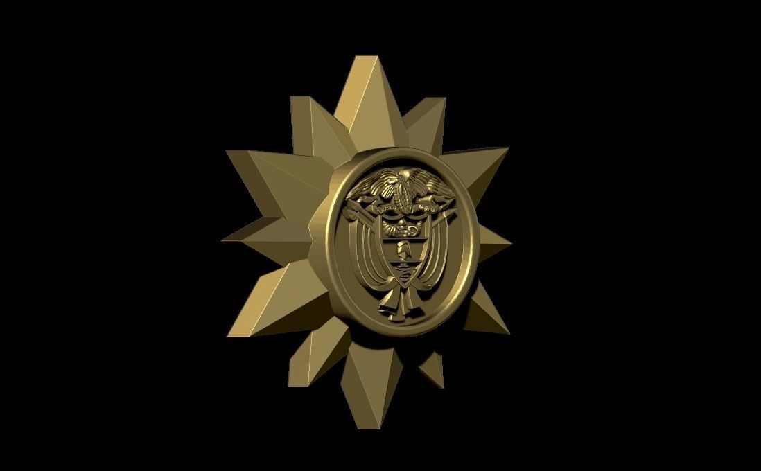 Colombia Shield 3D print model_6