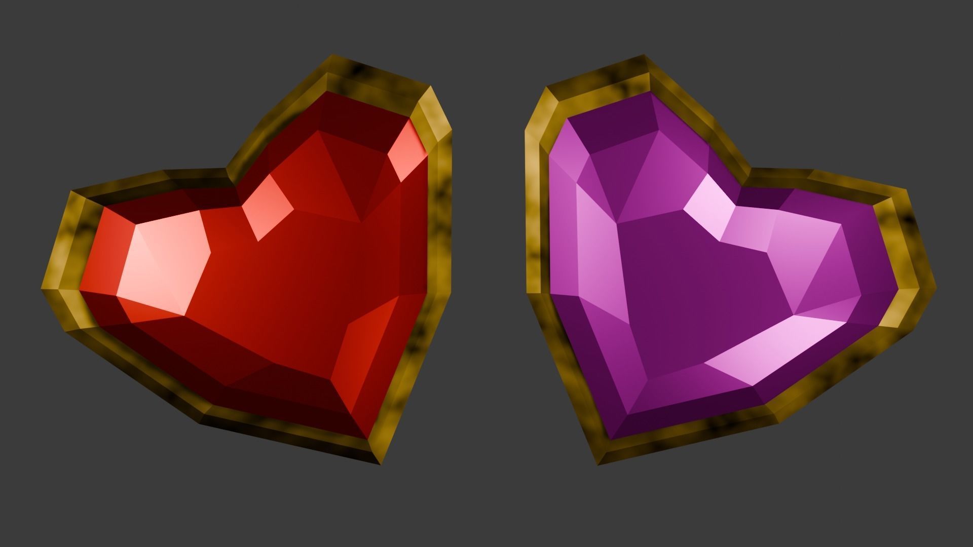 Crystal Heart - Mini-Cubic With Ring 3D model_2