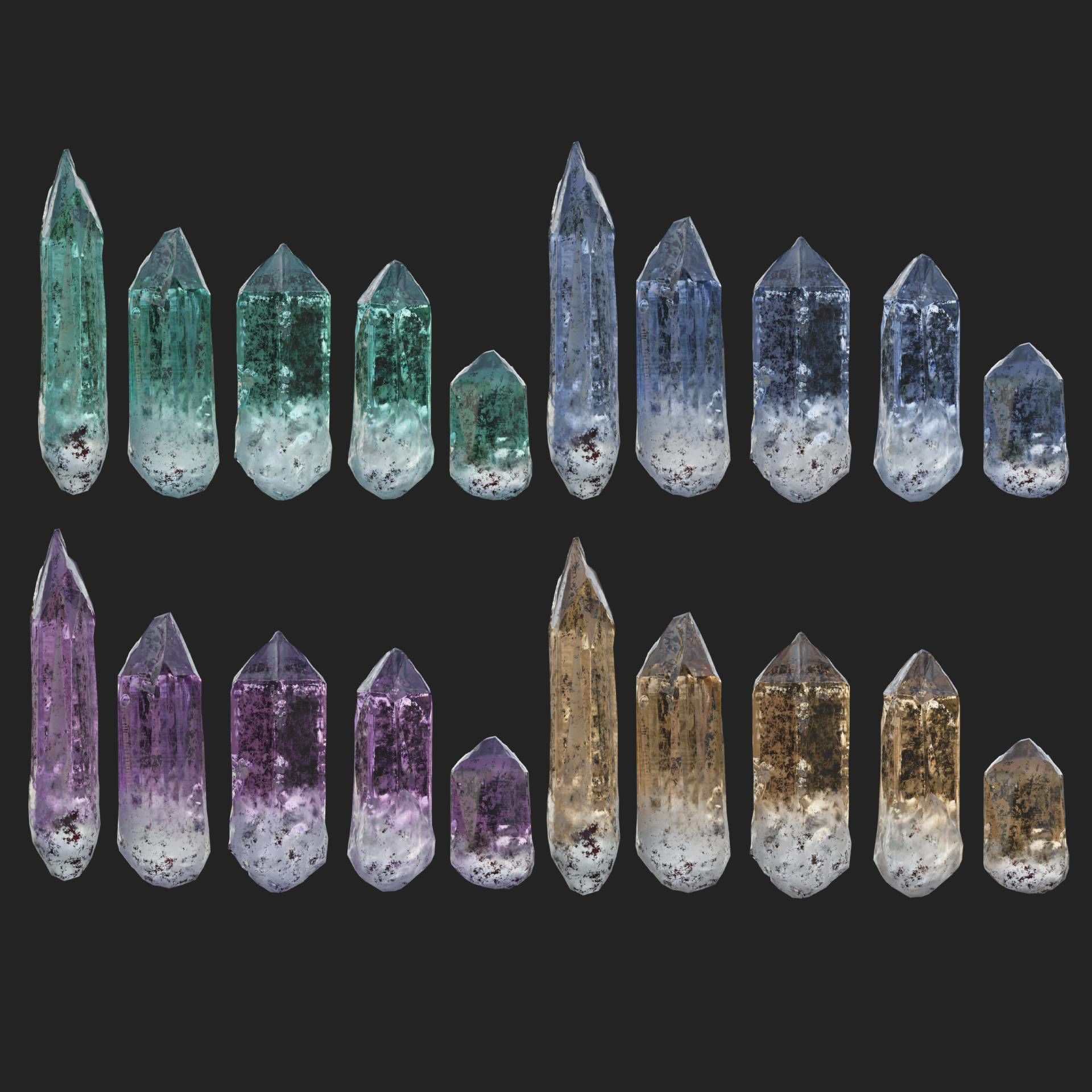 3D model Crystal Realistic Game ready Pack VR / AR / low-poly | CGTrader
