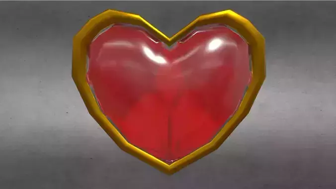 Crystal Heart - Rounded With Ring RE-MODELED