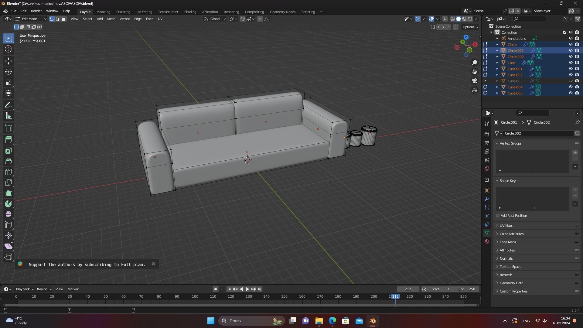 sofa for interior 3D model_3