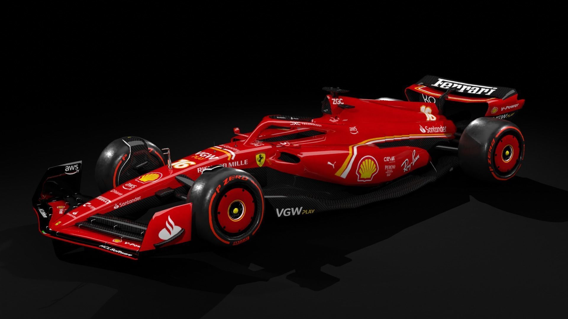 SF-24 Ferrari F1 2024 Low-poly 3D model_8