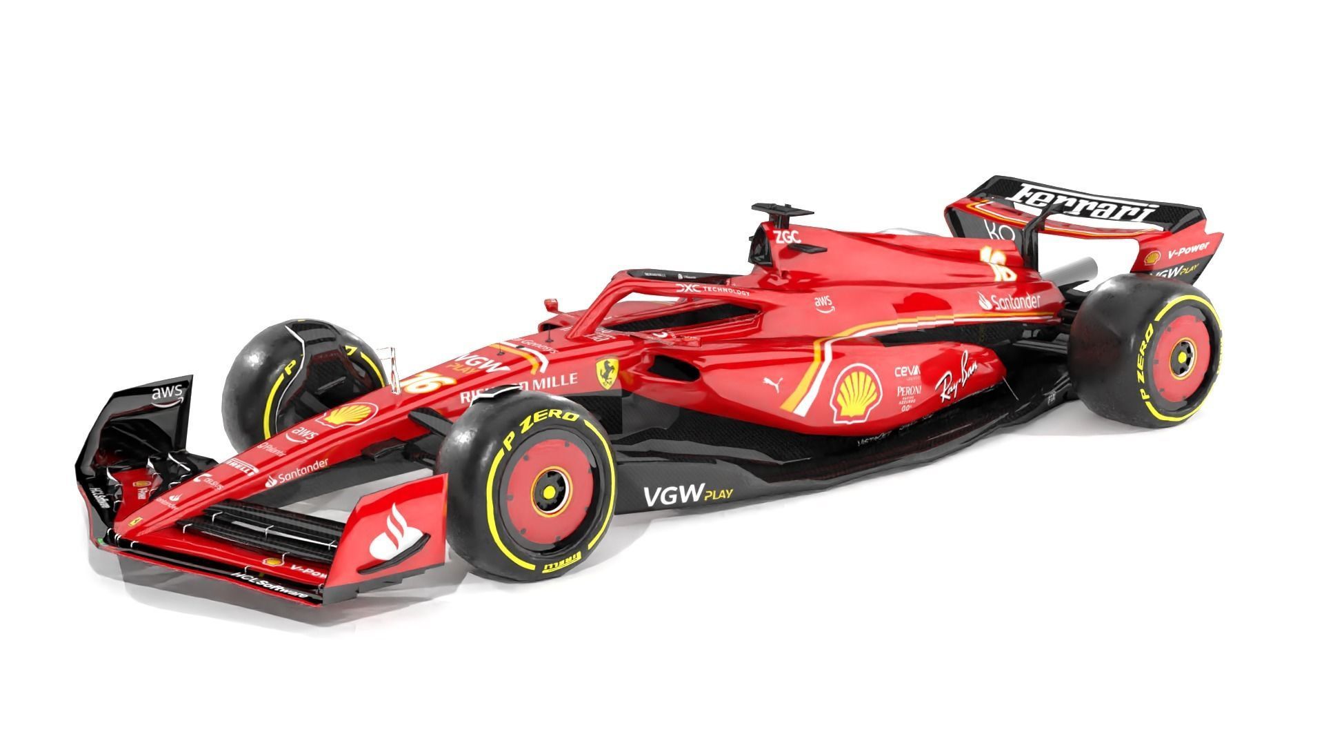 SF-24 Ferrari F1 2024 Low-poly 3D model_3