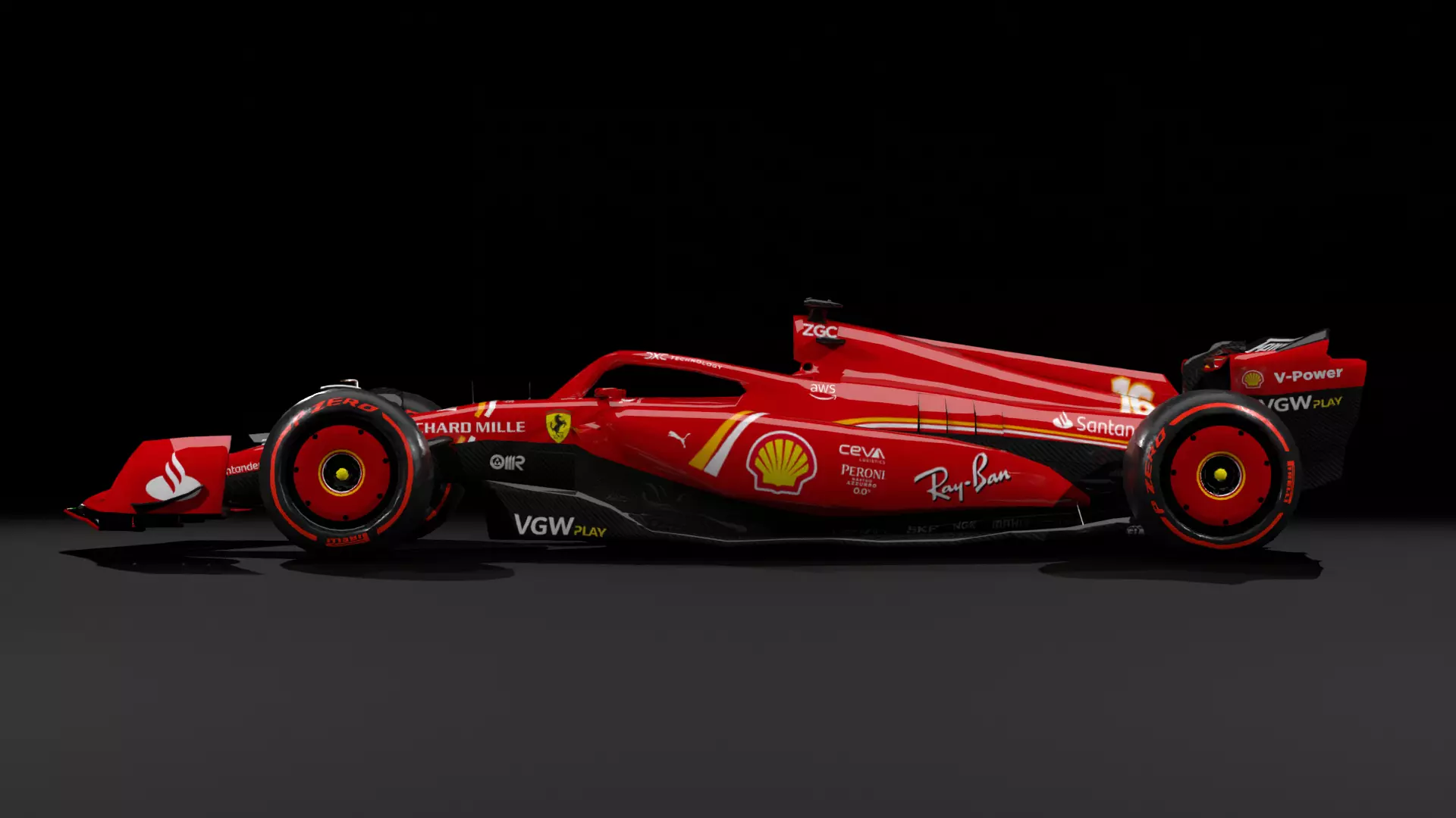 SF-24 Ferrari F1 2024 Low-poly 3D model_0