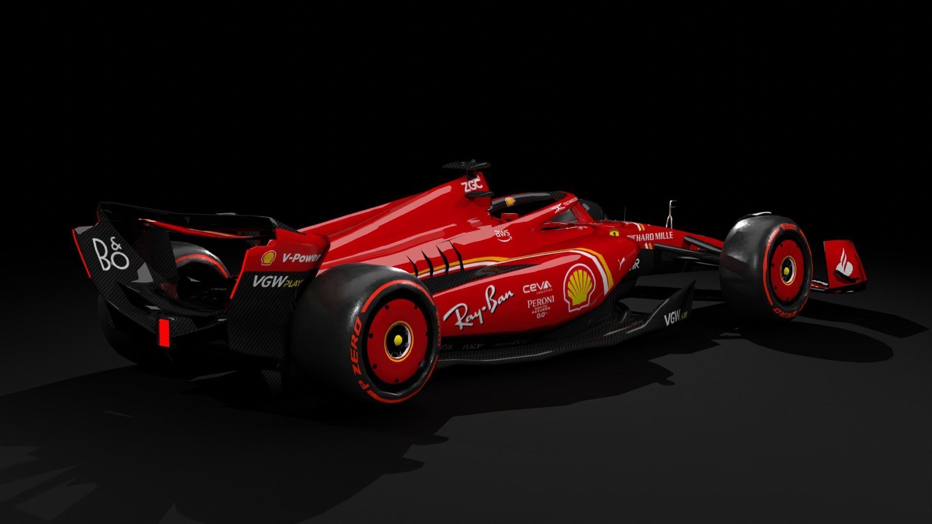 SF-24 Ferrari F1 2024 Low-poly 3D model_10