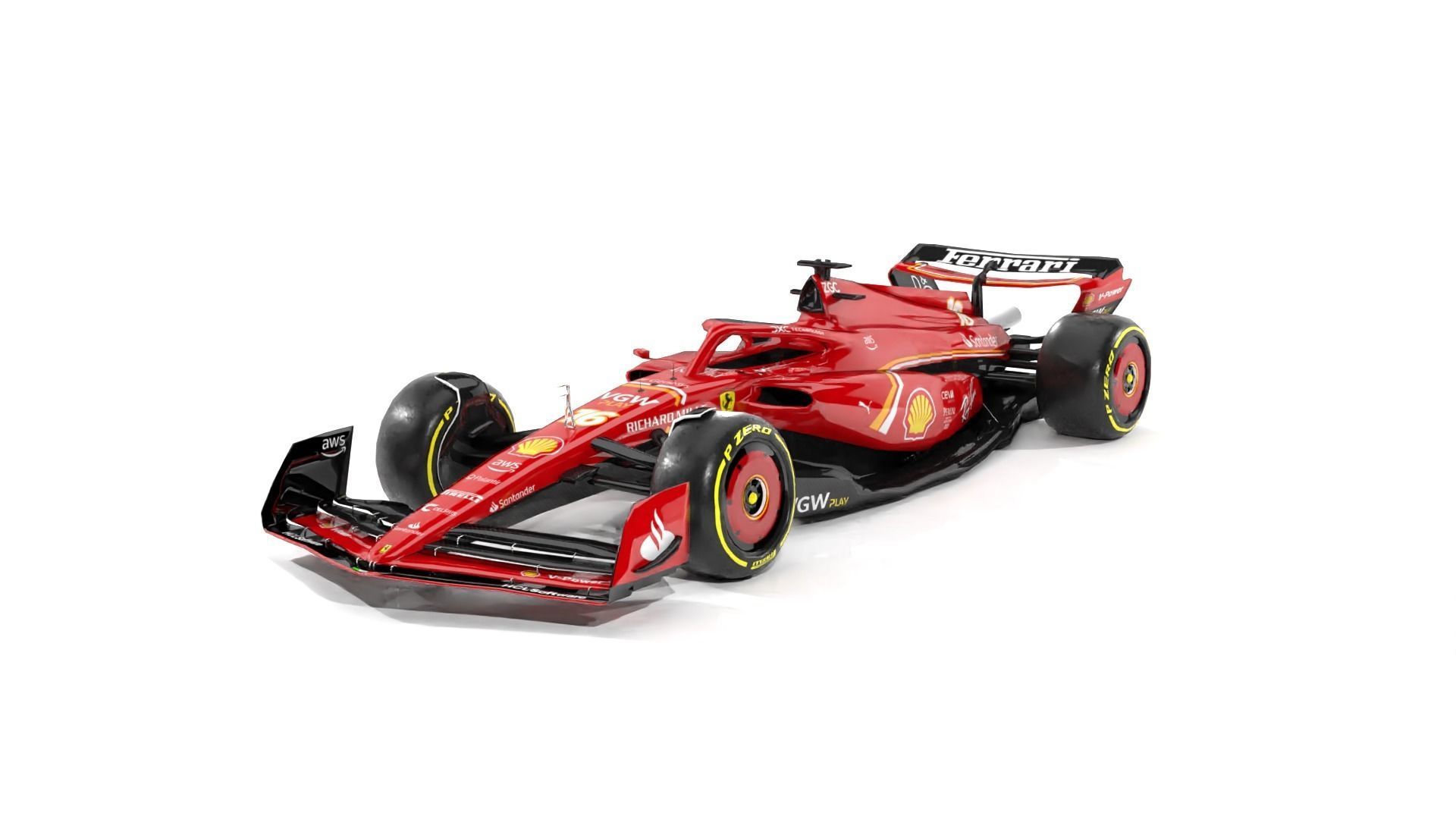 SF-24 Ferrari F1 2024 Low-poly 3D model_2
