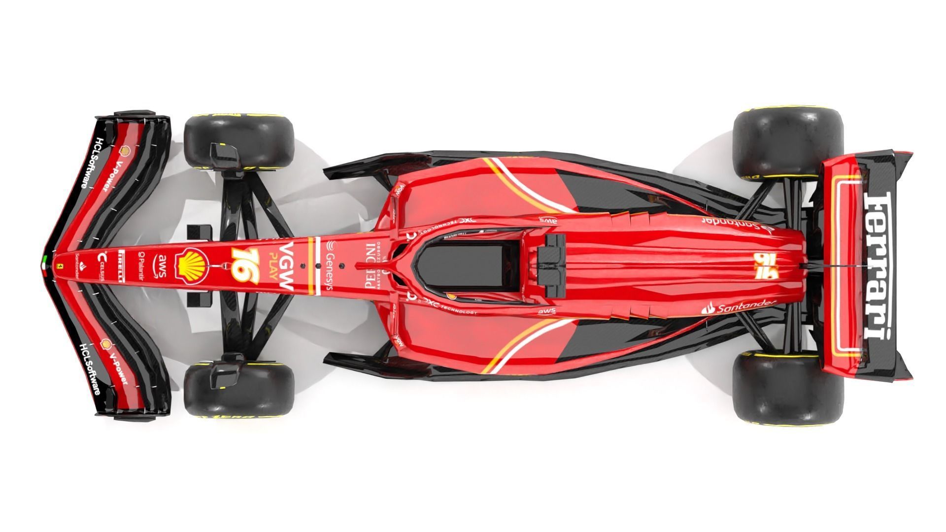 SF-24 Ferrari F1 2024 Low-poly 3D model_7