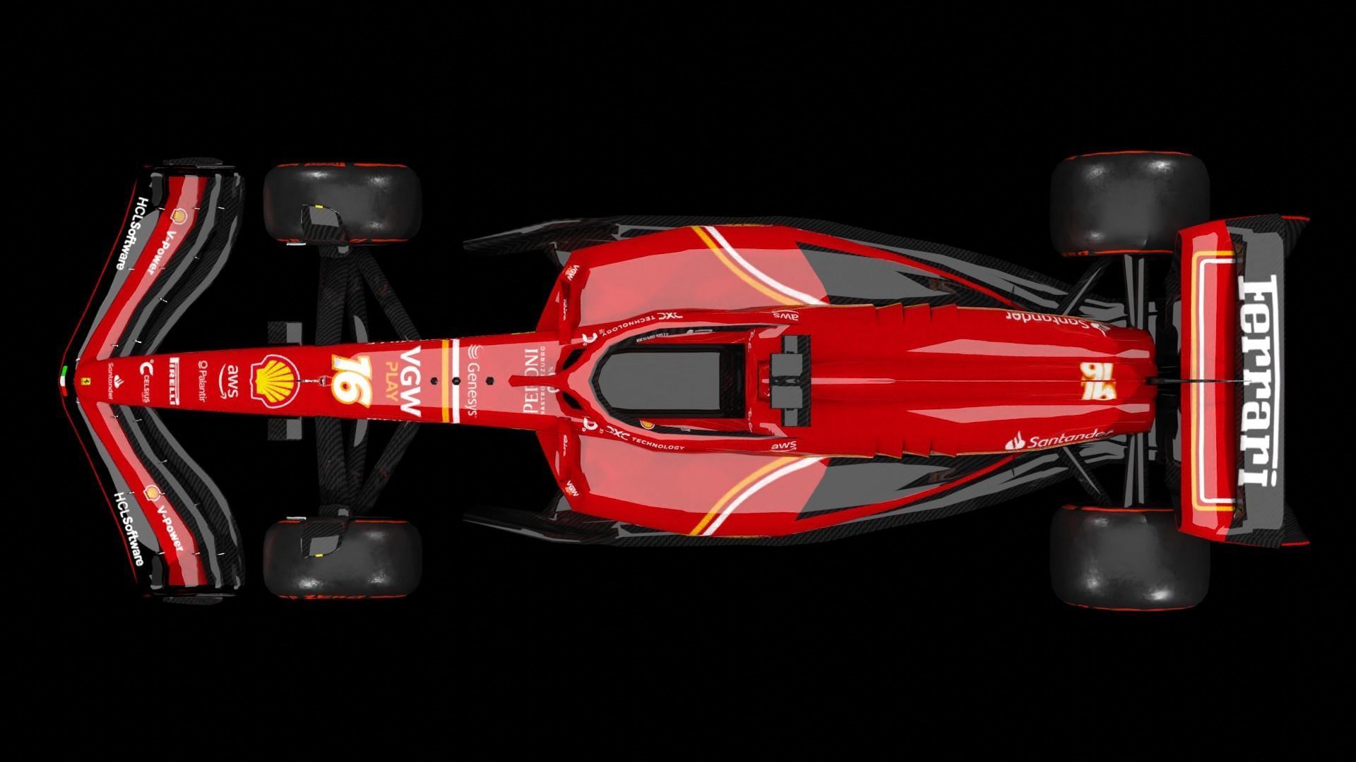 SF-24 Ferrari F1 2024 Low-poly 3D model_11