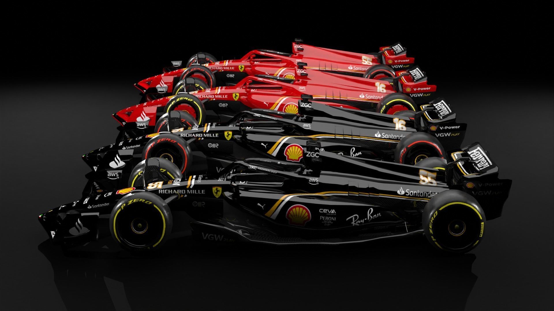 SF-24 Ferrari F1 2024 Low-poly 3D model_19