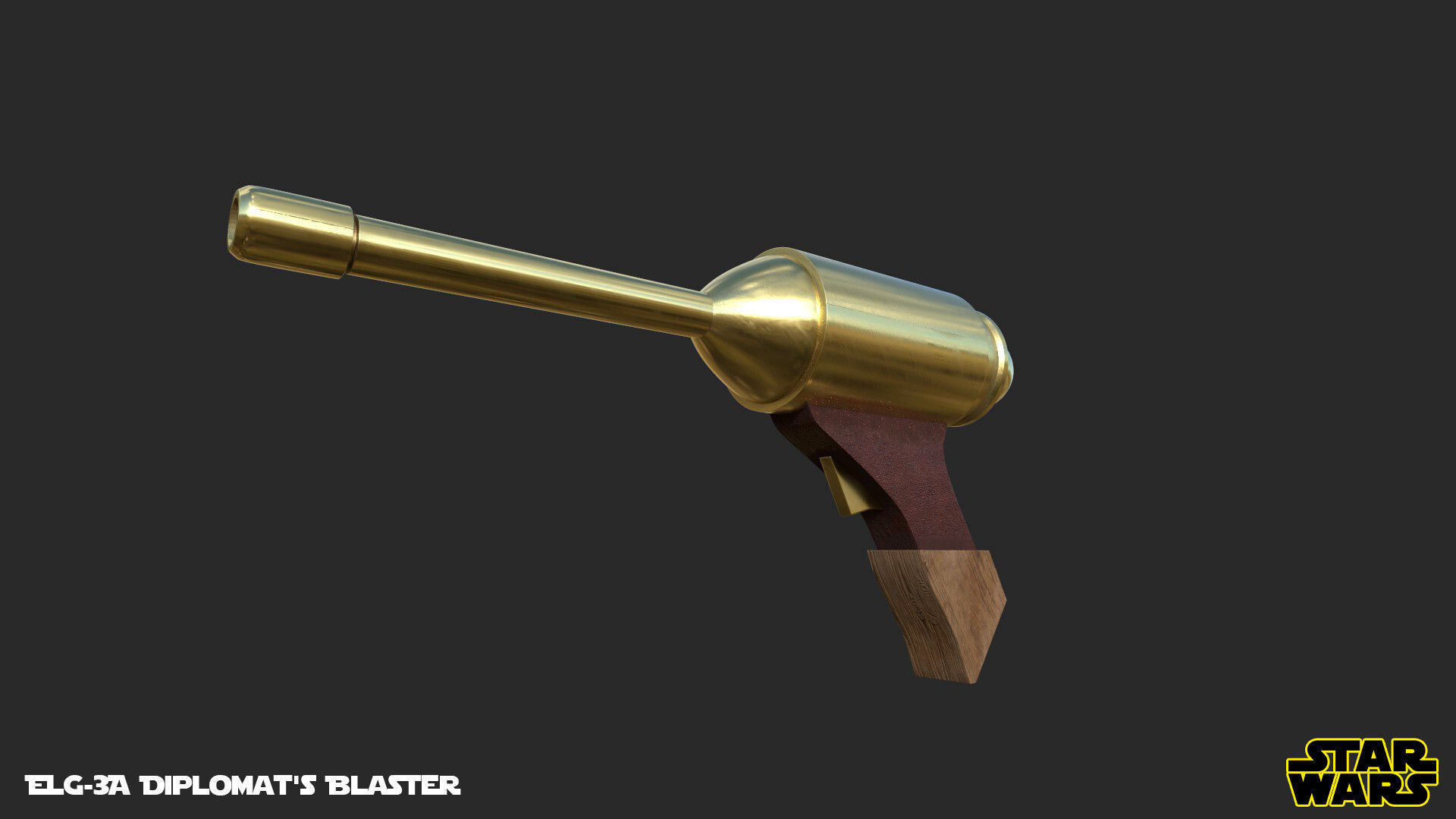 ELG 3A Diplomat Blaster Star Wars Weapon Free low-poly 3D model_1