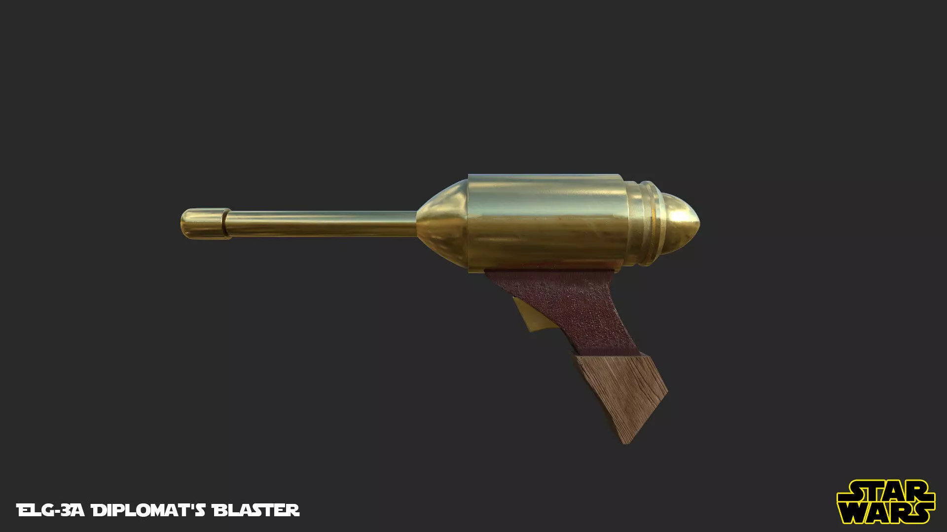 ELG 3A Diplomat Blaster Star Wars Weapon Free low-poly 3D model_0