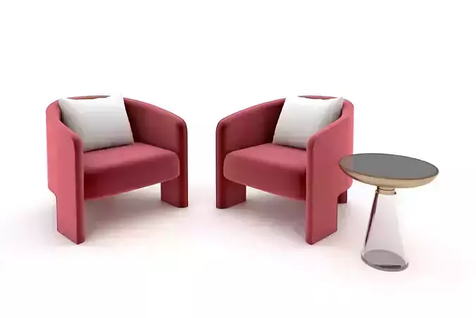 3D Armchair Side Table