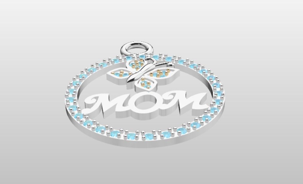 Mom Pendant 3D Model 3D print model_4