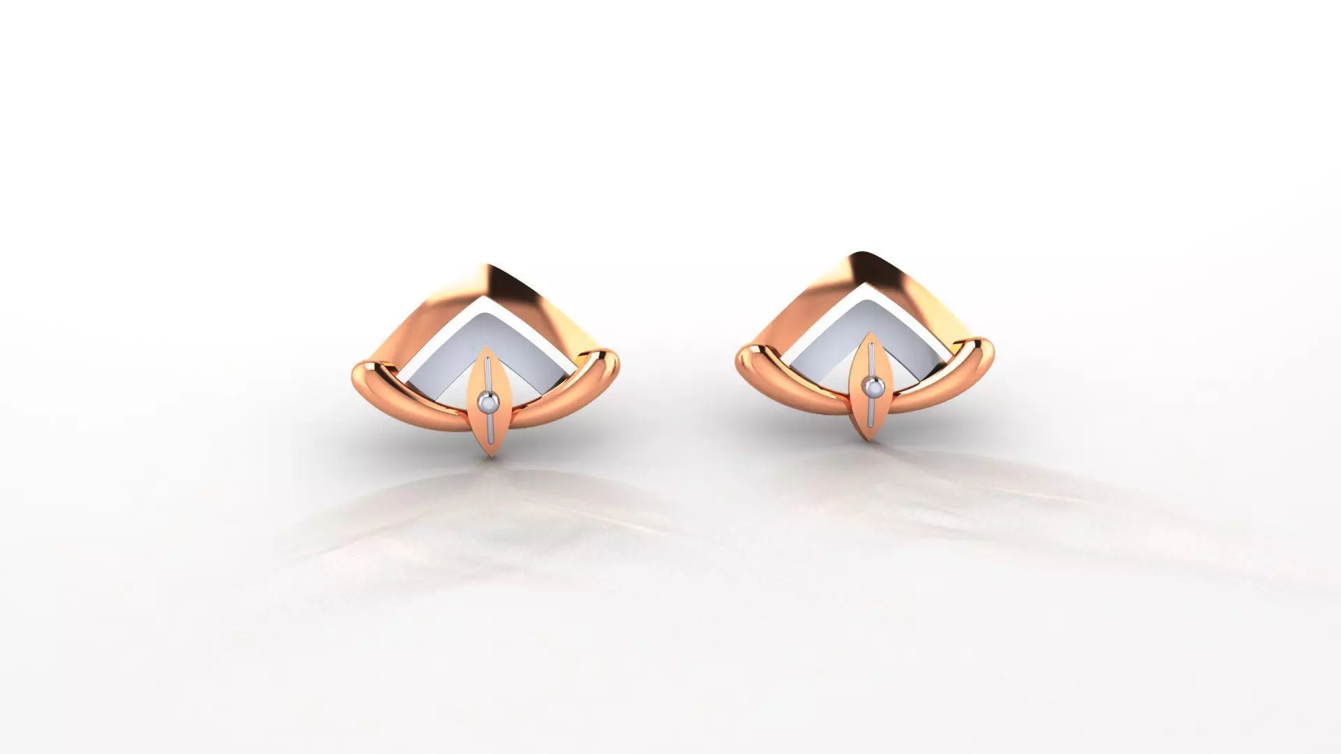 Ultra Light weight Plain Gold Studs Earrings 3dm stl obj ply 3mf 3D print model