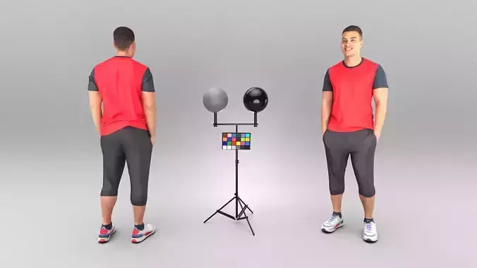 Handsome man in sportswear 428 Low-poly 3D model