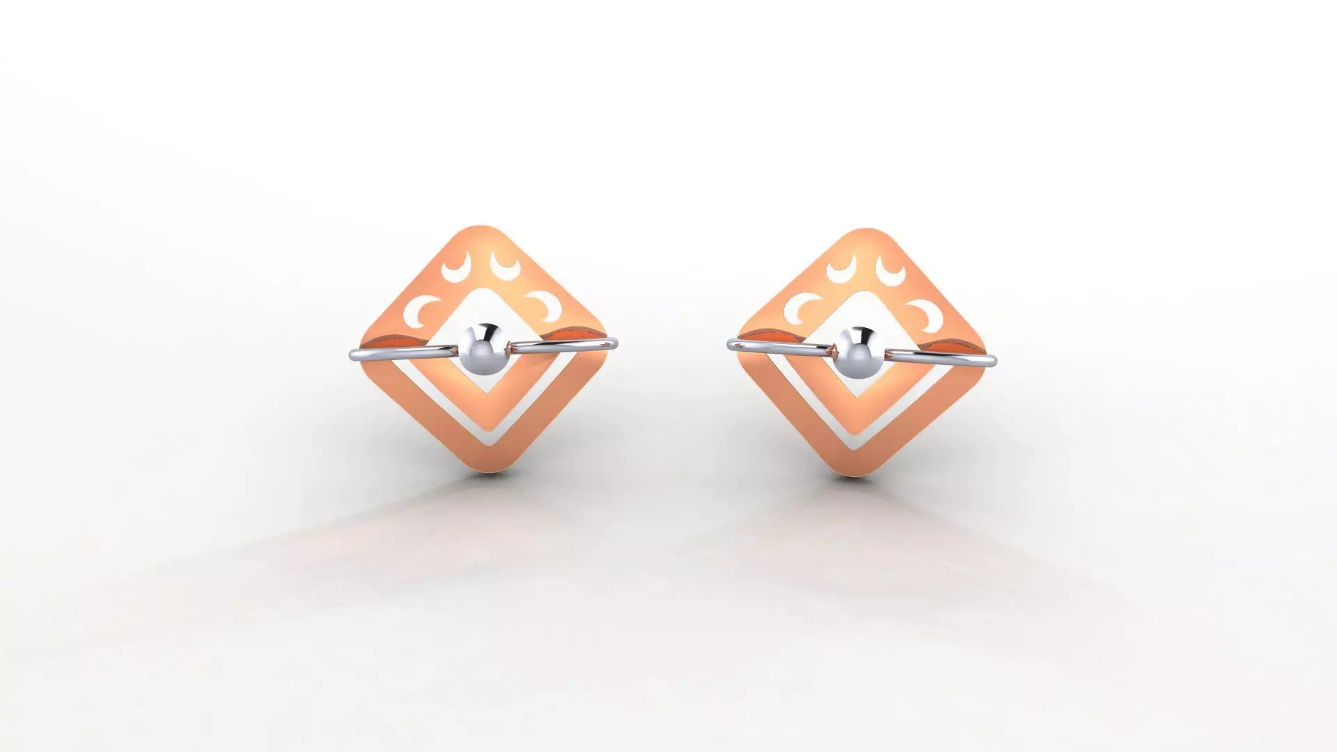 Blade Ultra Light weight Plain Gold Studs Earrings 3dm stl obj 3D print model