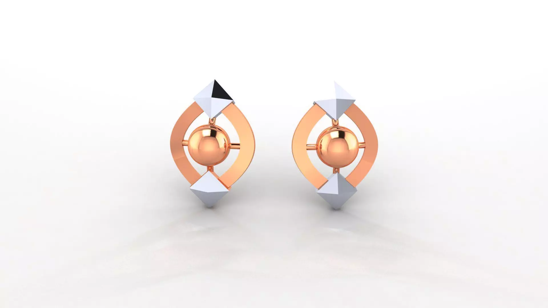 Balls Ultra Light weight Plain Gold Studs Earrings 3dm stl obj 3D print model