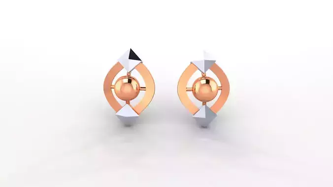 Balls Ultra Light weight Plain Gold Studs Earrings 3dm stl obj  3D print model