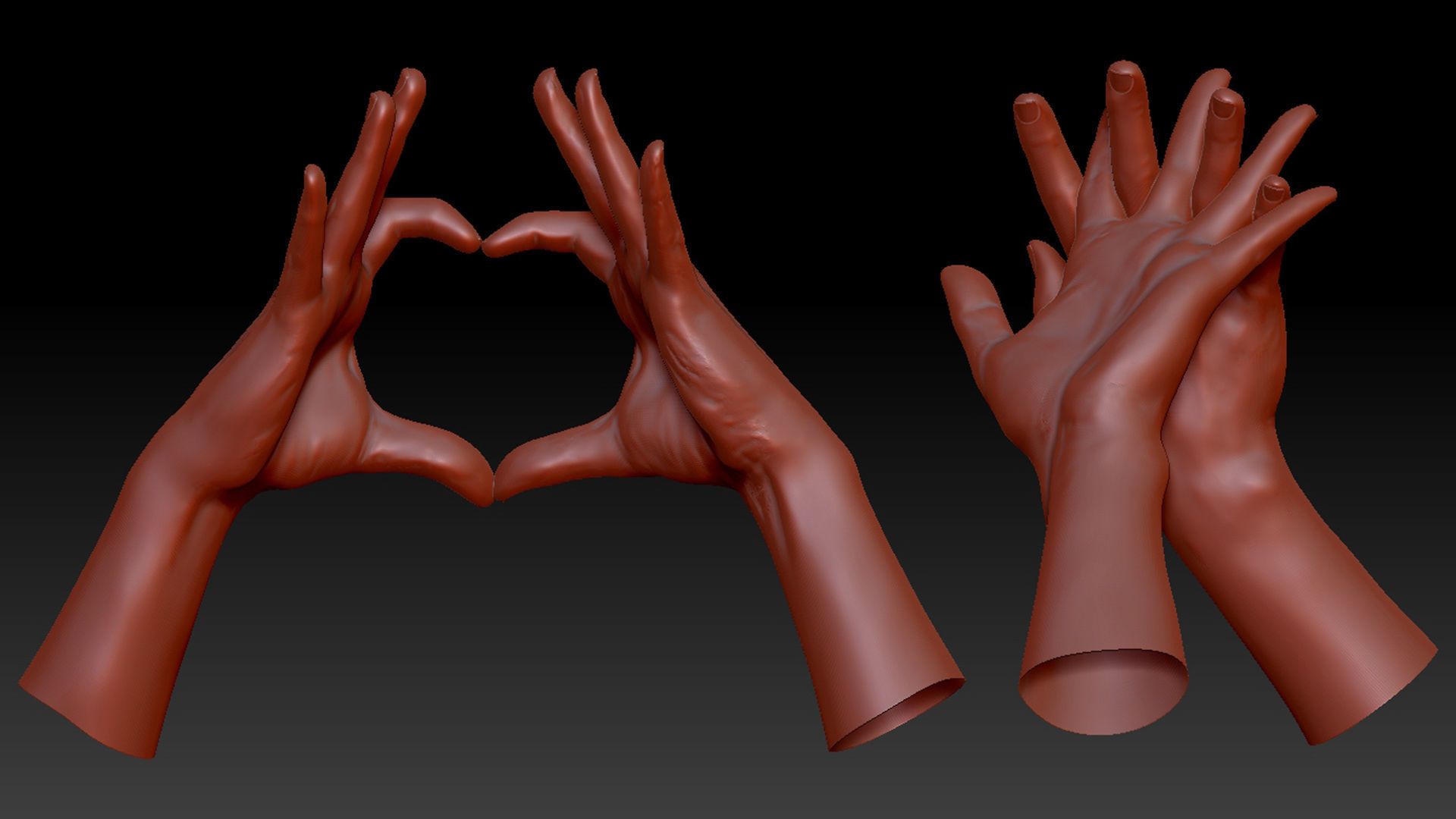 16 Posed Male Duo Hand Scans 3D model_6