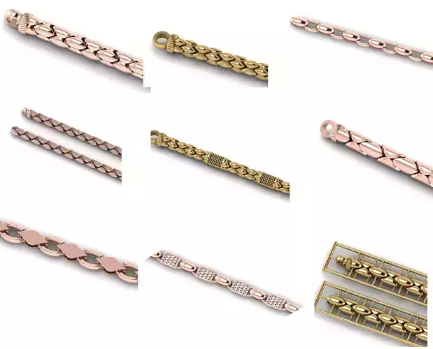 3d printed chain Model  9 Elegant Designs 3D Model Collection